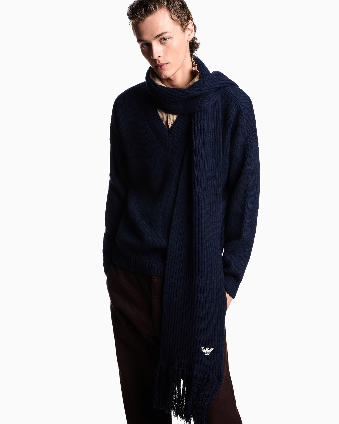 ASV New York capsule collection ribbed wool-blend scarf Slide 2
