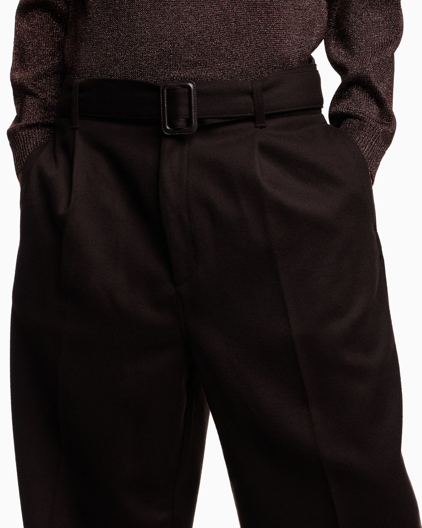 Virgin wool trousers with belt  Slide 4
