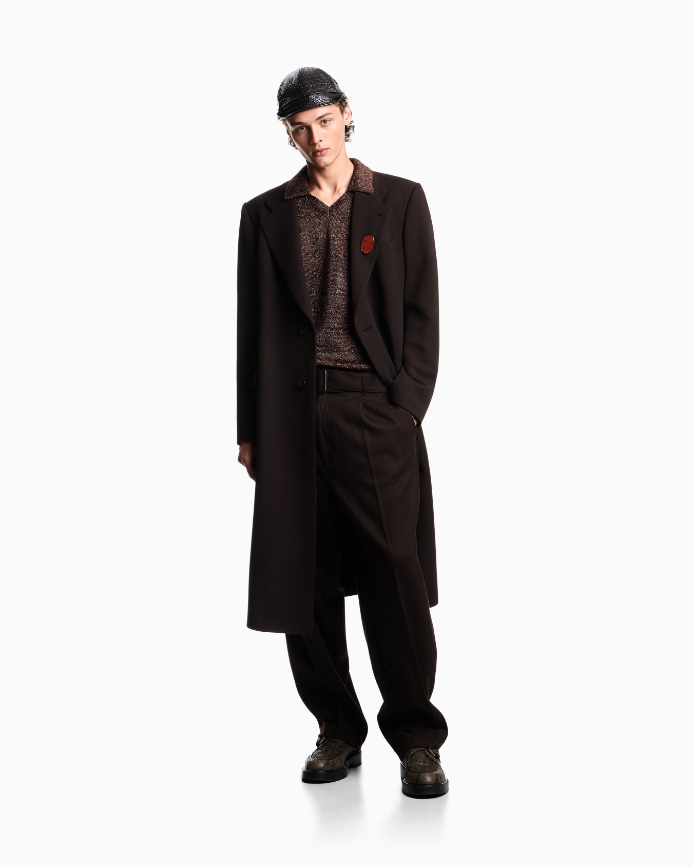 Virgin wool trousers with belt  Slide 1