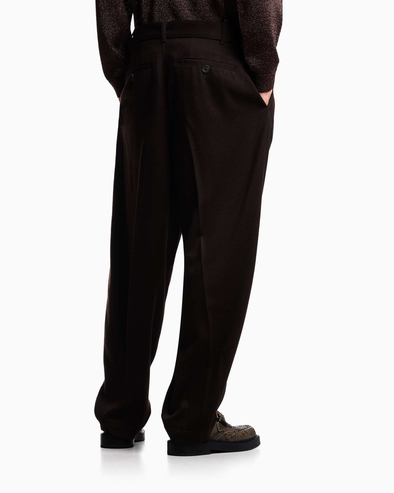 Virgin wool trousers with belt  Slide 2