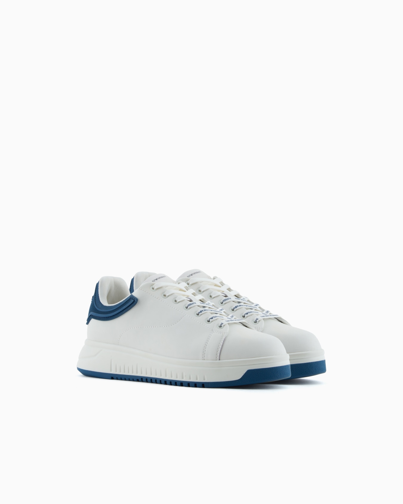 Leather sneakers with rubber back knurled sole Slide 1
