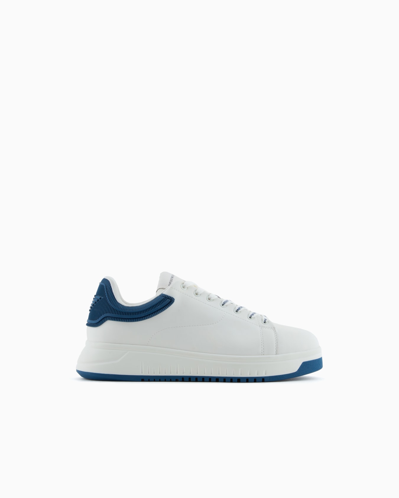 Leather sneakers with rubber back knurled sole Slide 0