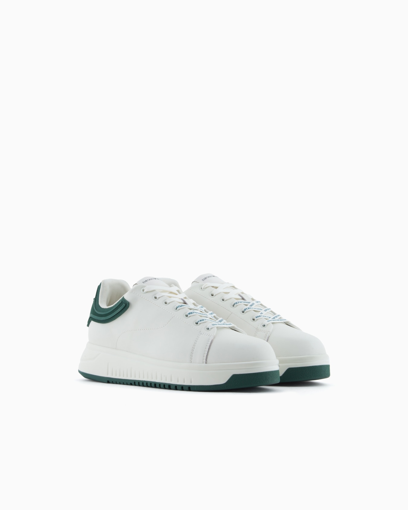 Leather sneakers with rubber back knurled sole Slide 1