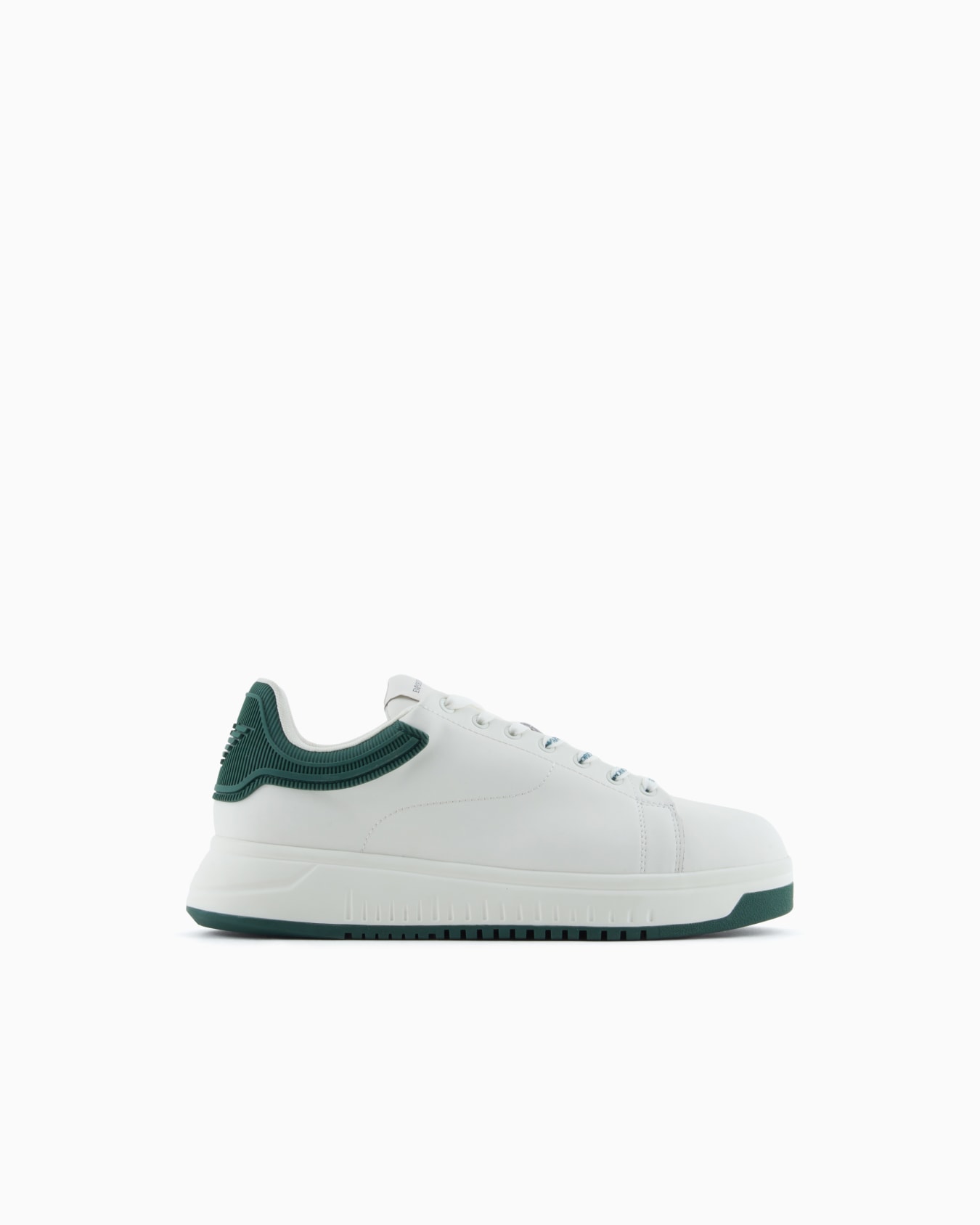 Leather sneakers with rubber back knurled sole Slide 0