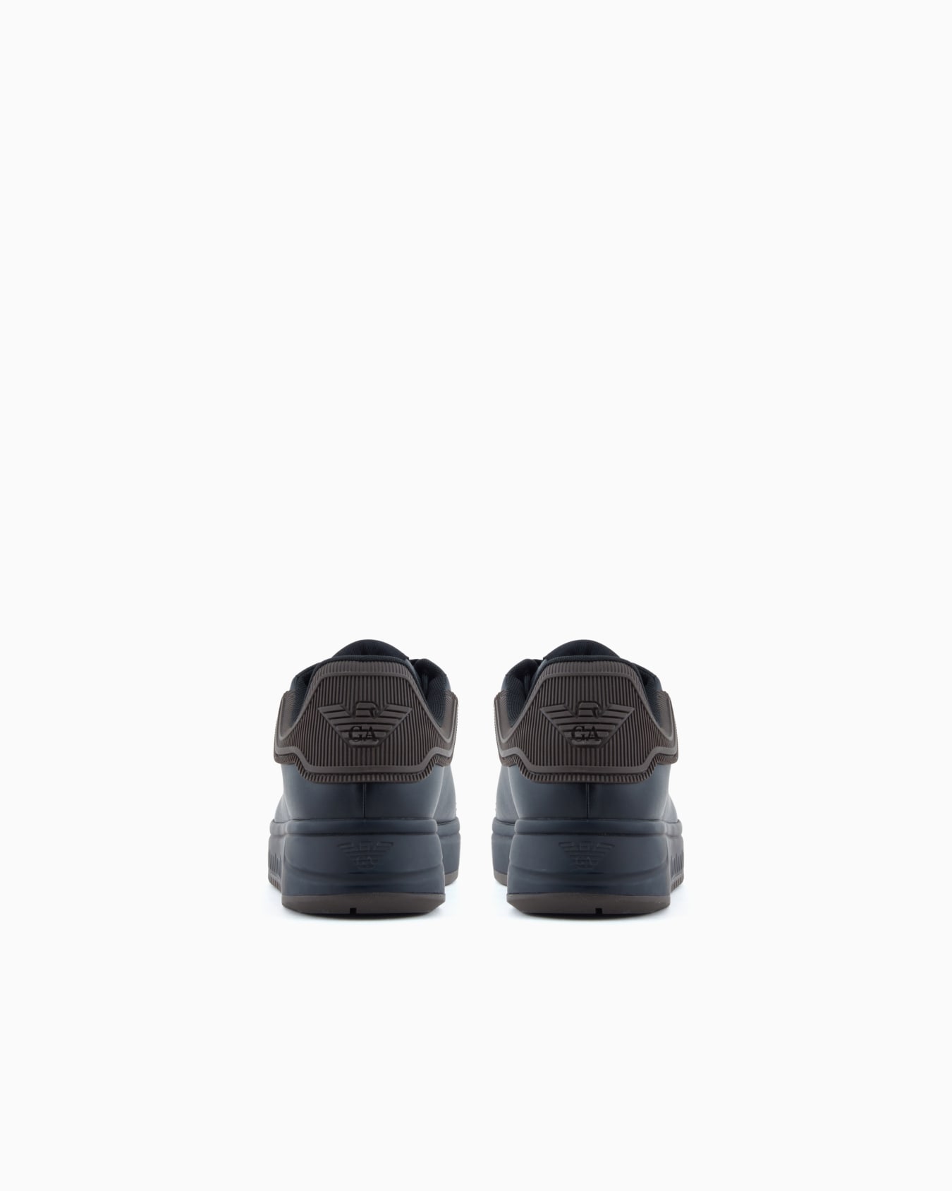 Leather sneakers with rubber back knurled sole Slide 3