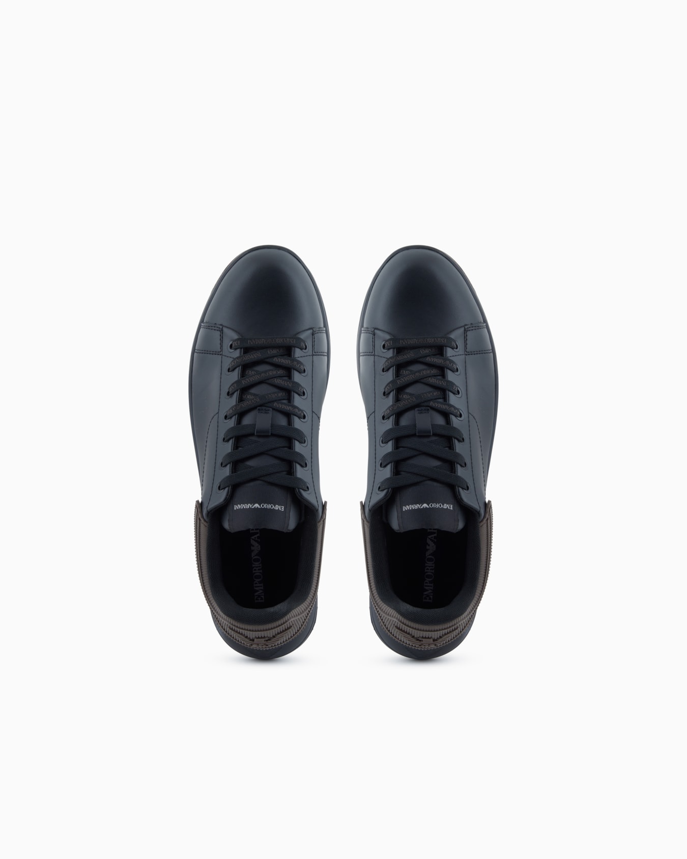 Leather sneakers with rubber back knurled sole Slide 2