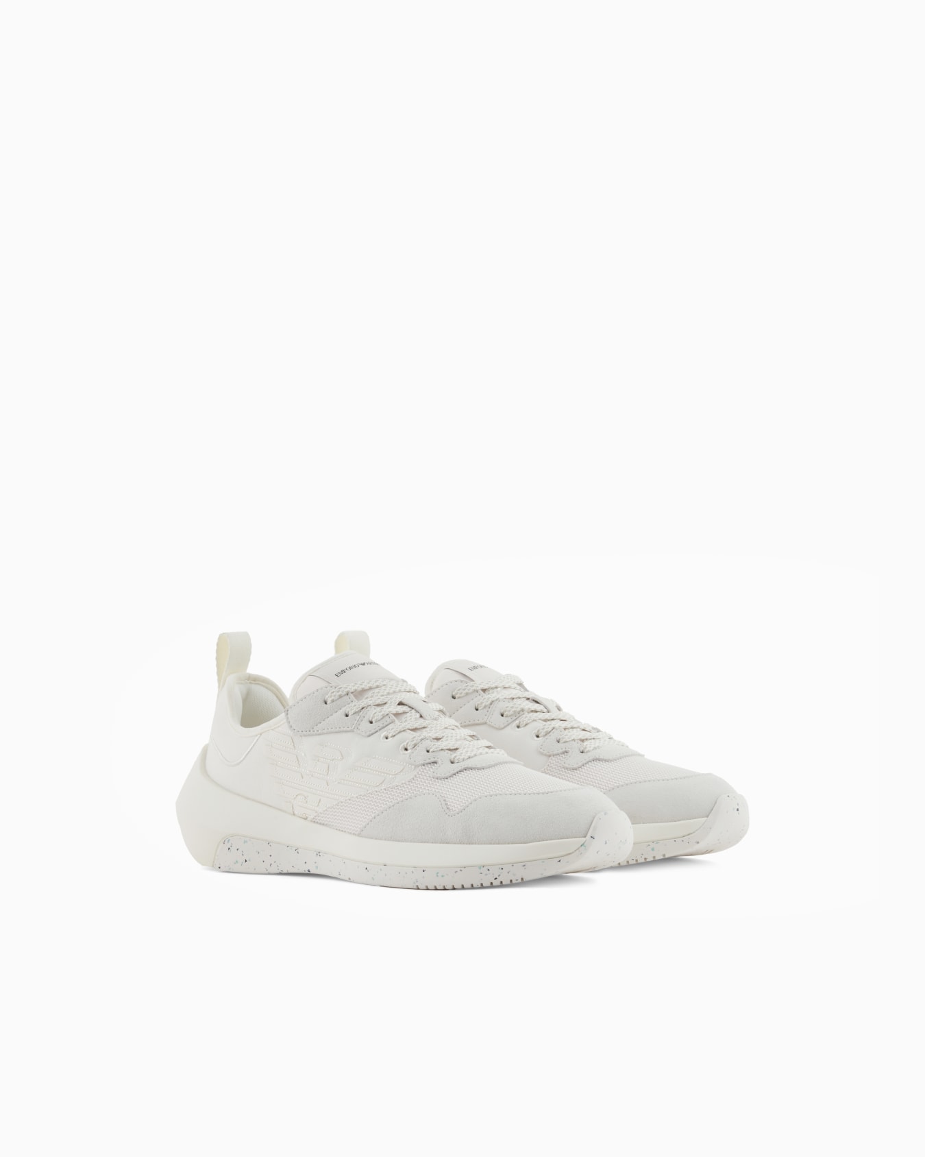 Nylon sneakers with leather and mesh details Slide 1