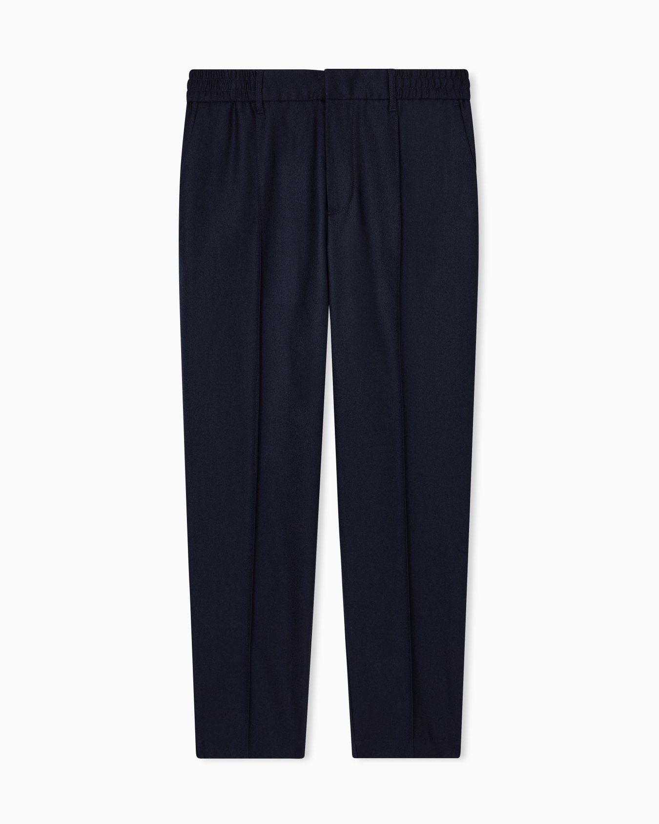Stretch-twill virgin-wool trousers with ribbing Slide 0