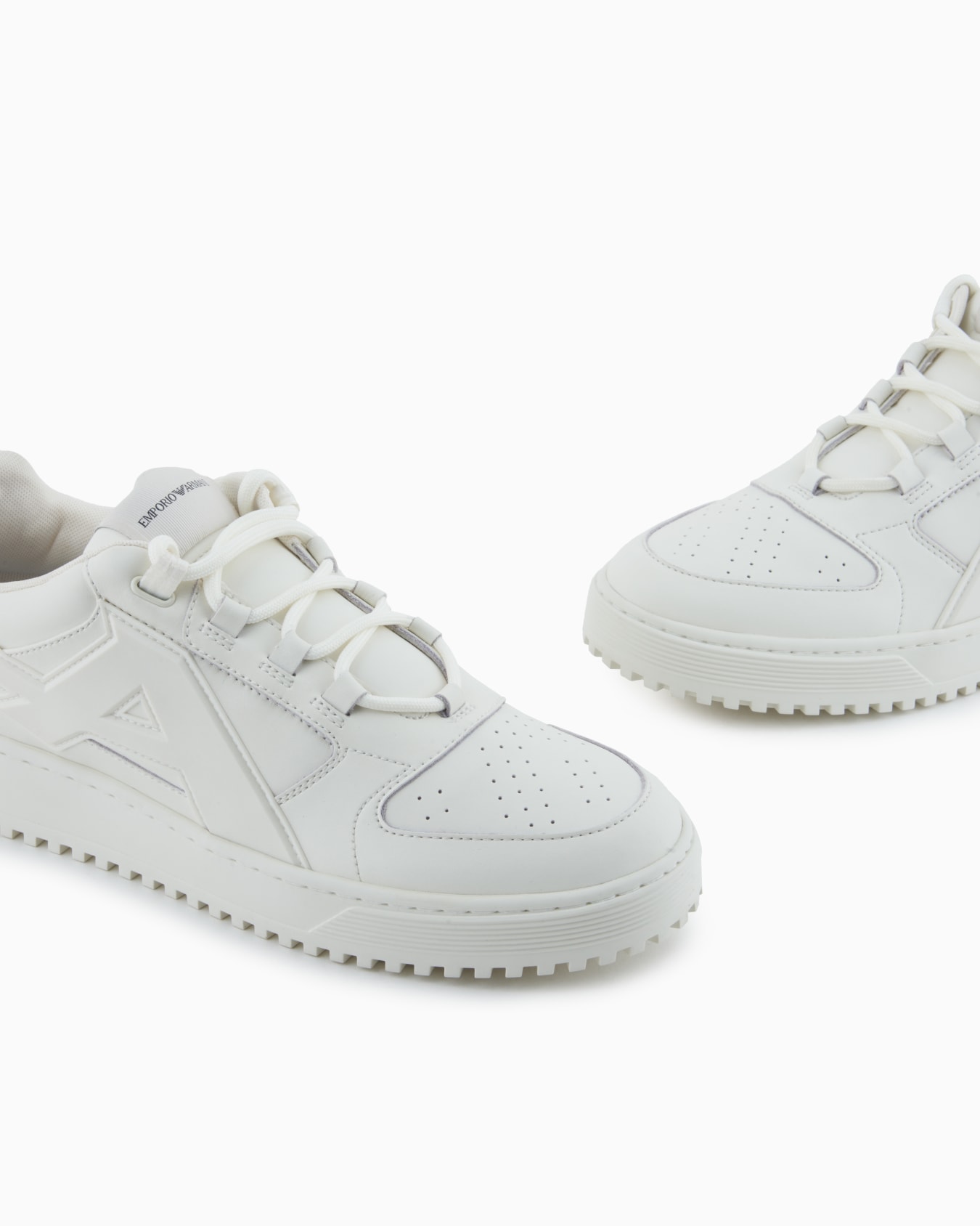Leather sneakers with oversized EA patch Slide 4