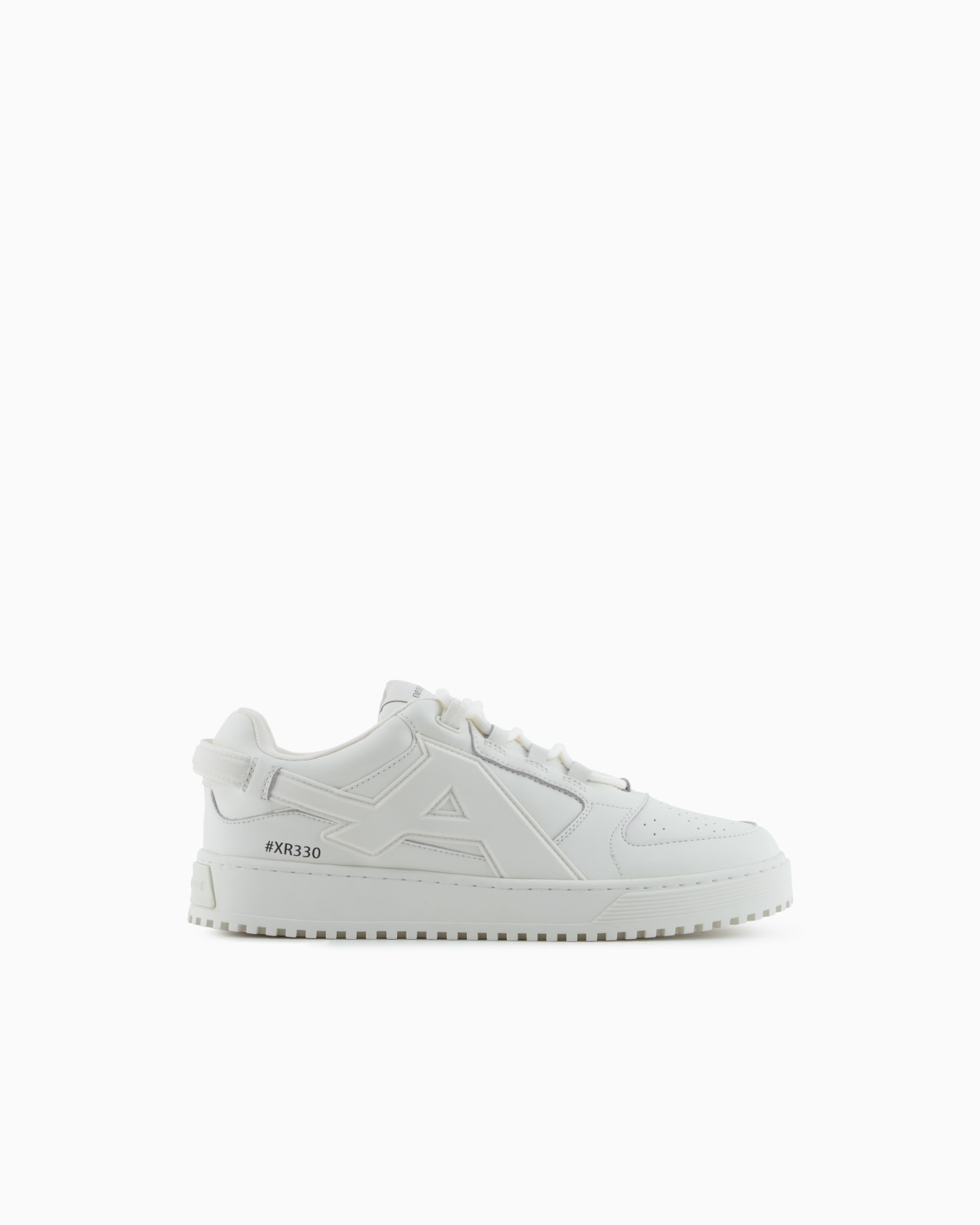 Leather sneakers with oversized EA patch Slide 0