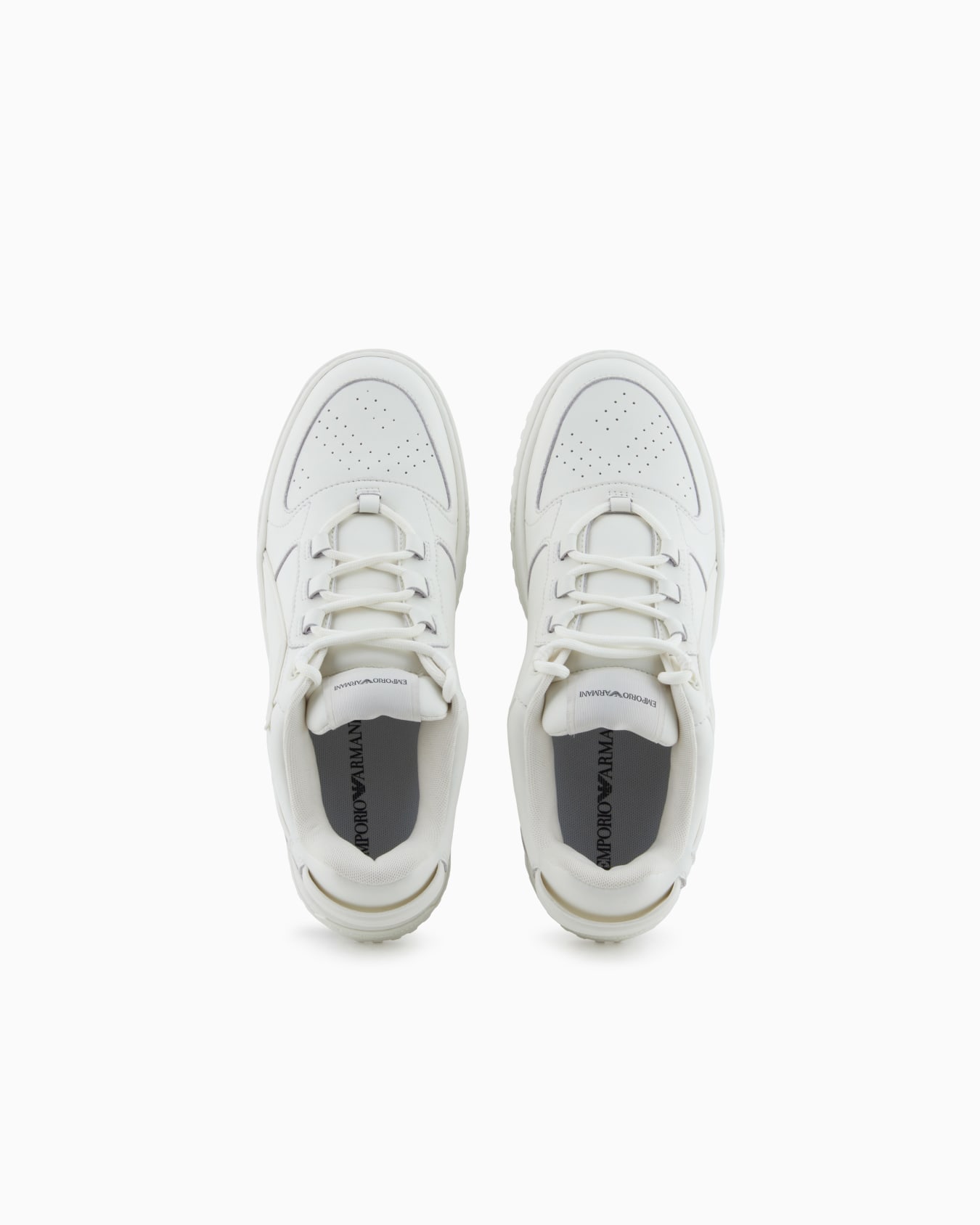 Leather sneakers with oversized EA patch Slide 2