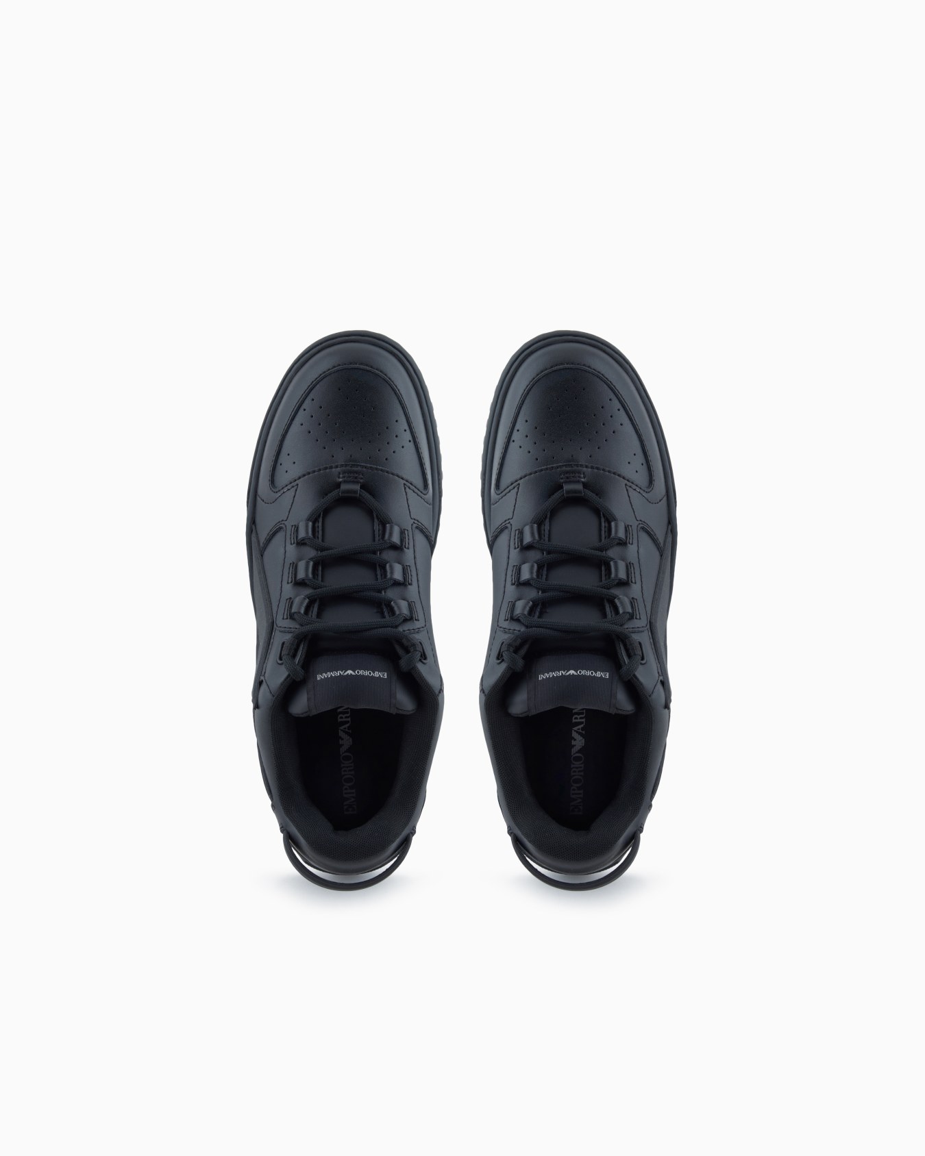 Sneakers in pelle con maxi patch EA Slide 2