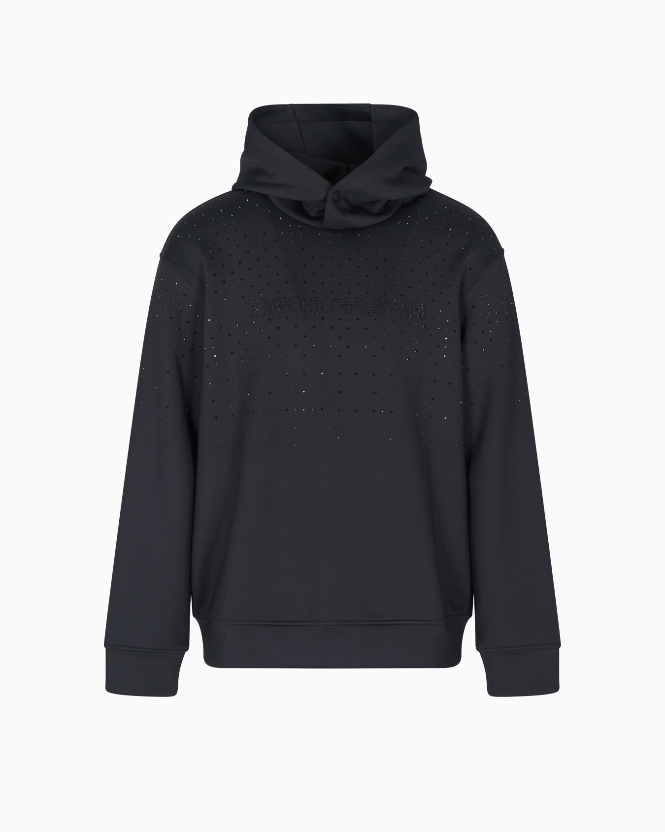 Clubwear double-jersey hooded sweatshirt with rhinestones Slide 0