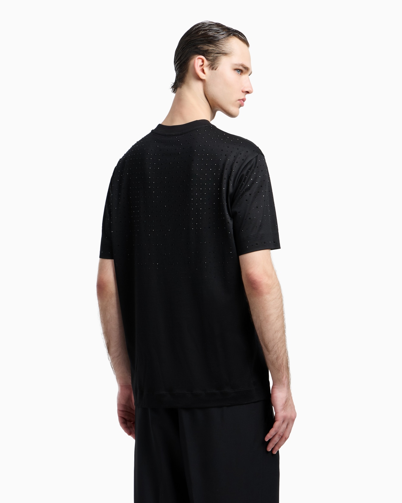 Clubwear T-shirt in a Lyocell blend jersey with rhinestones Slide 2