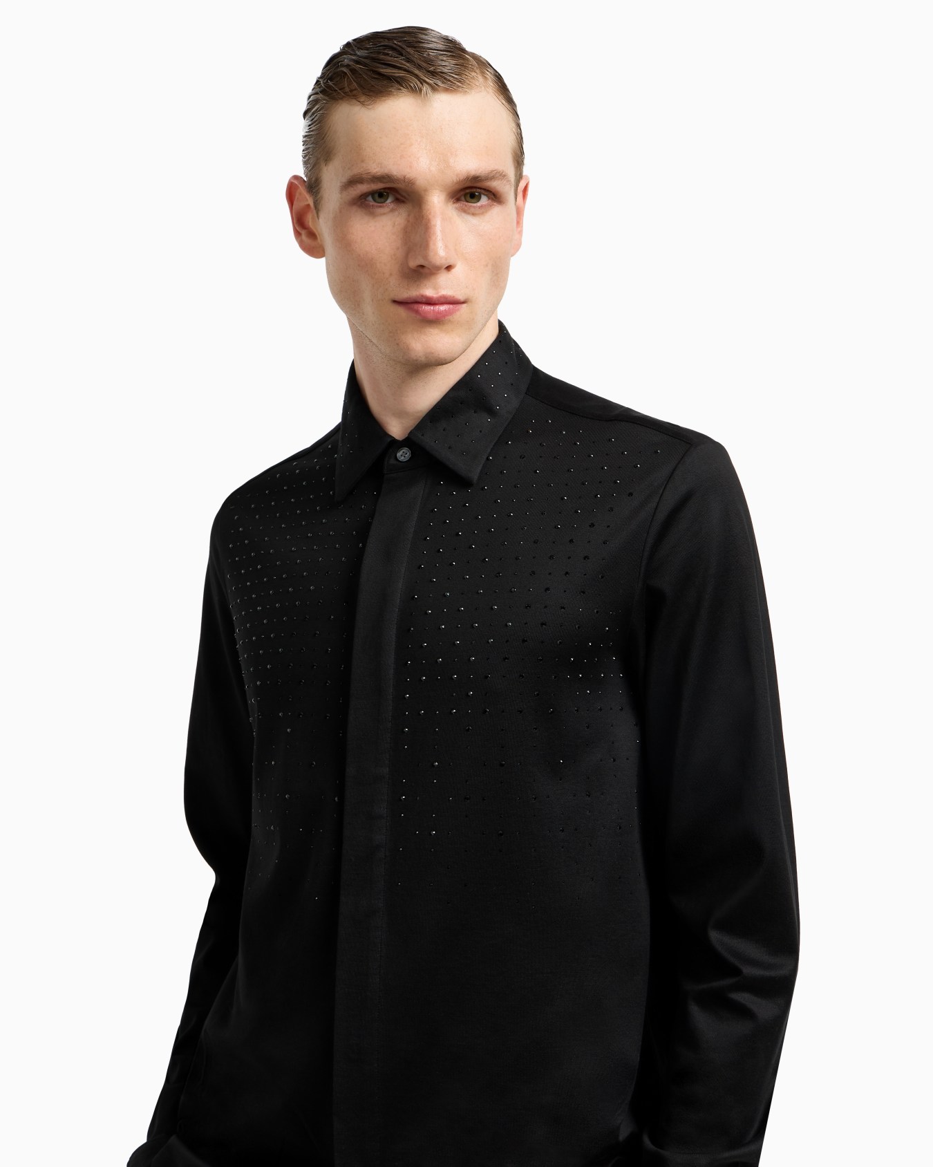 Clubwear Slim Fit Hemd aus Lyocell-Mischung mit Strasssteinen Folie 5