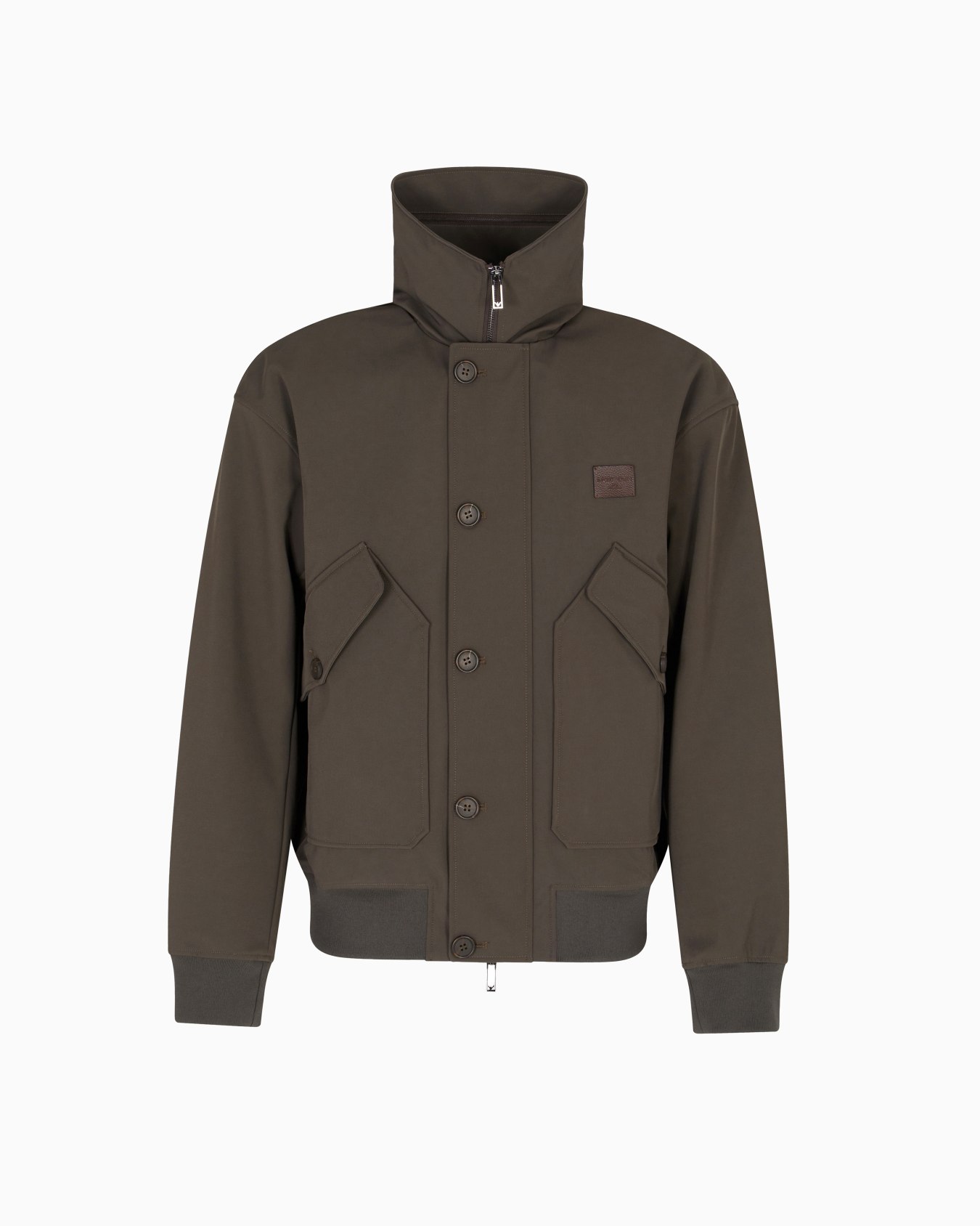 Blouson entièrement zippé en sergé de nylon avec ceinture Diapositive 0