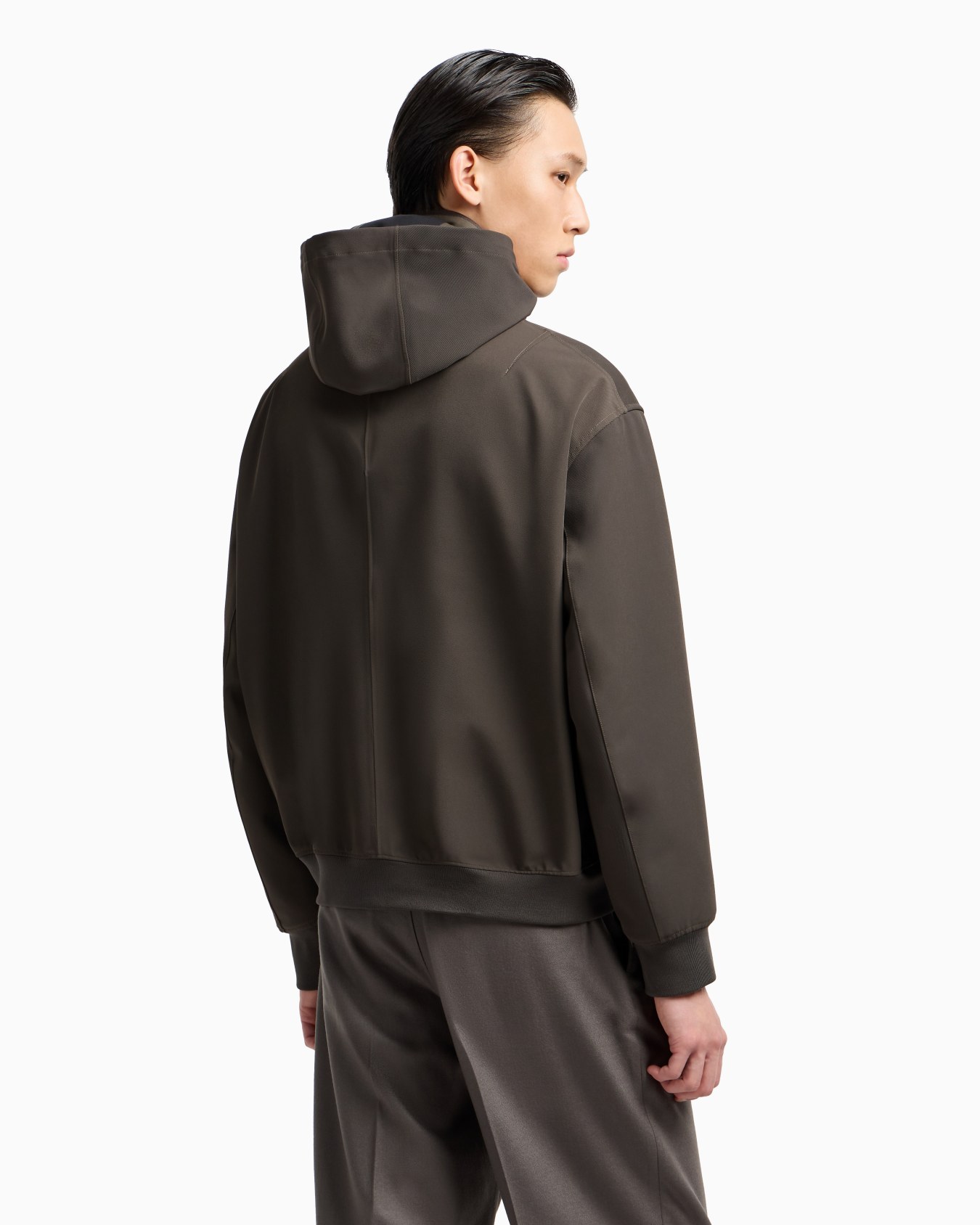 Blouson entièrement zippé en sergé de nylon avec ceinture Diapositive 3