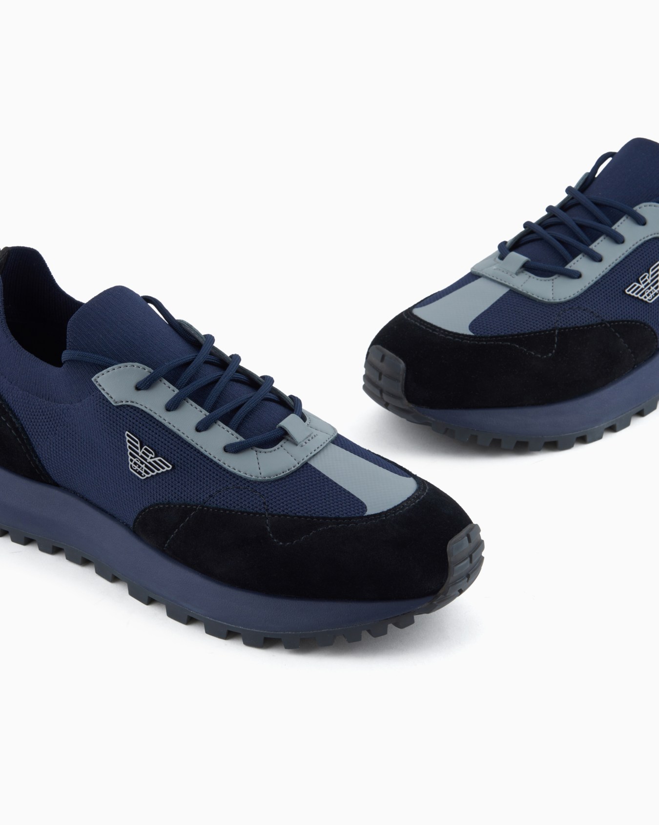Knit sneakers with suede details Slide 4