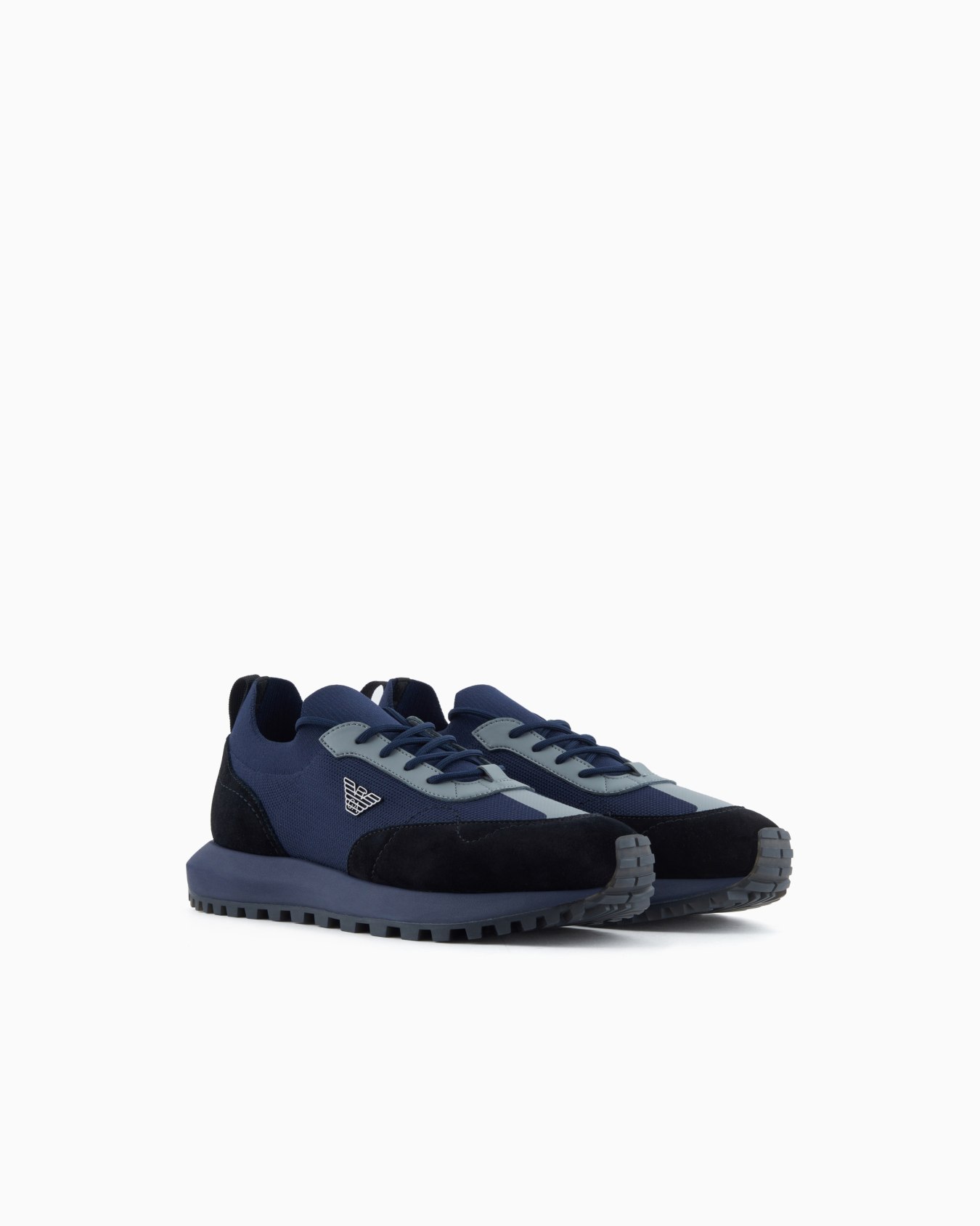 Knit sneakers with suede details Slide 1