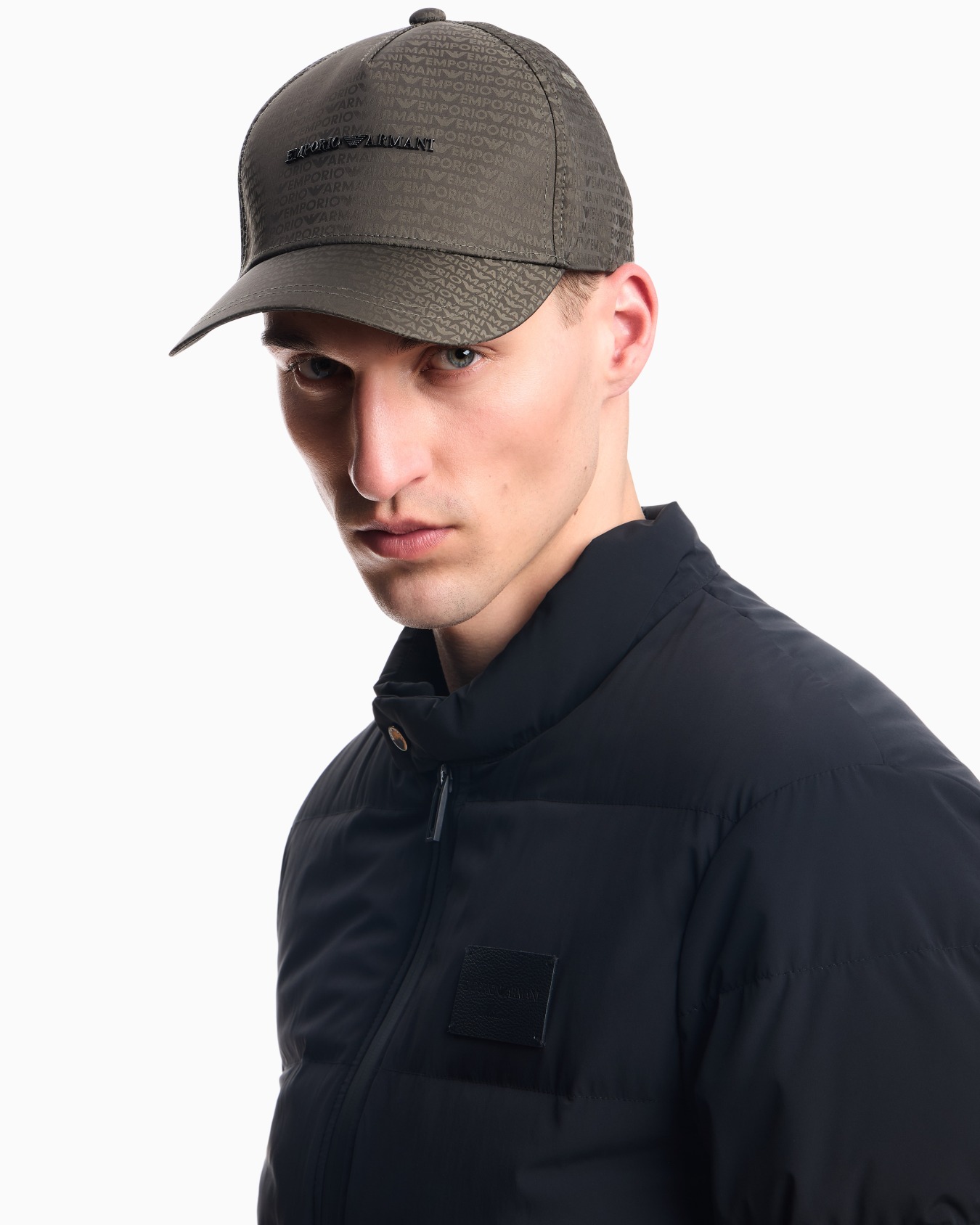 Jacquard nylon baseball cap with all-over logo lettering Slide 2