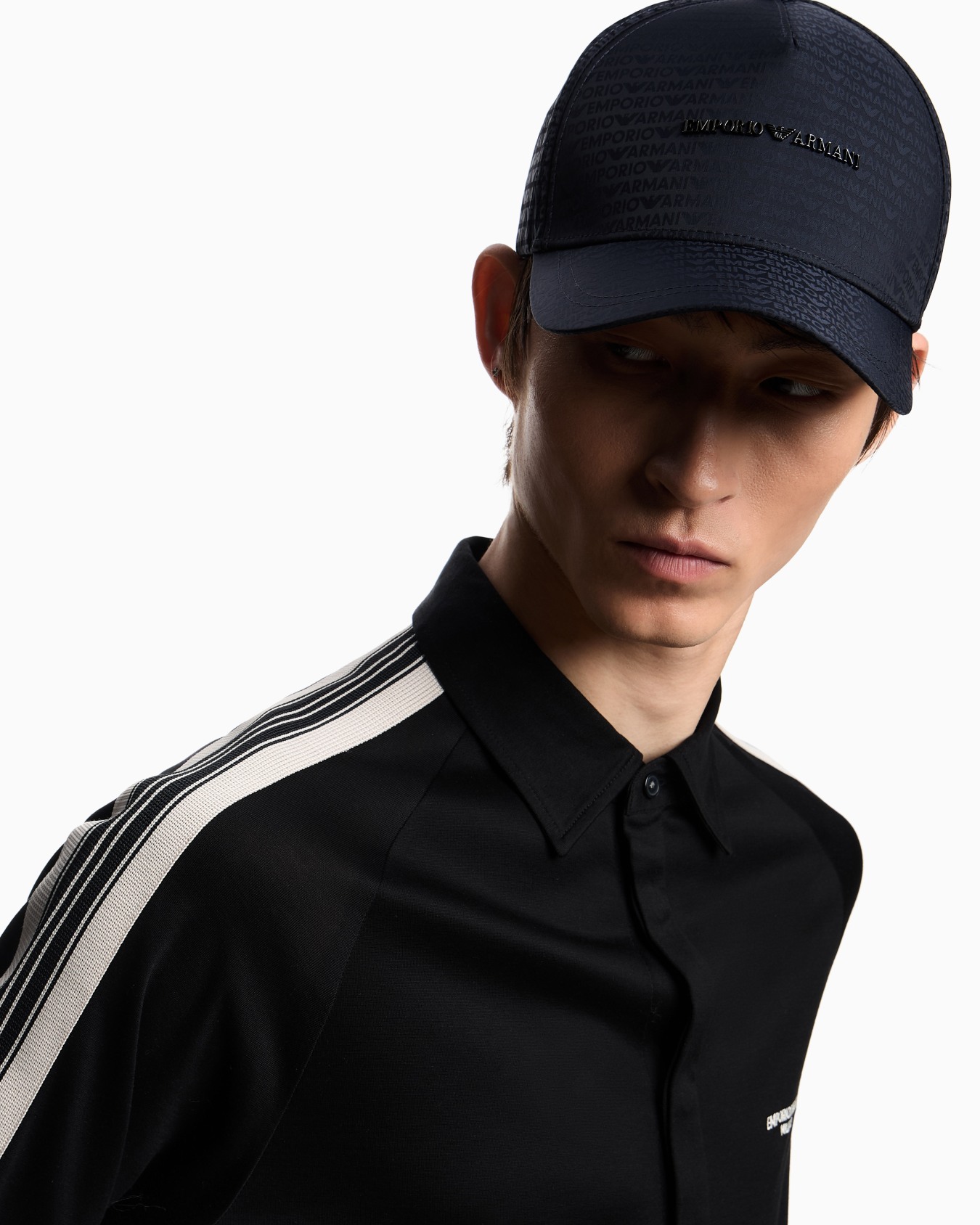Jacquard nylon baseball cap with all-over logo lettering Slide 2