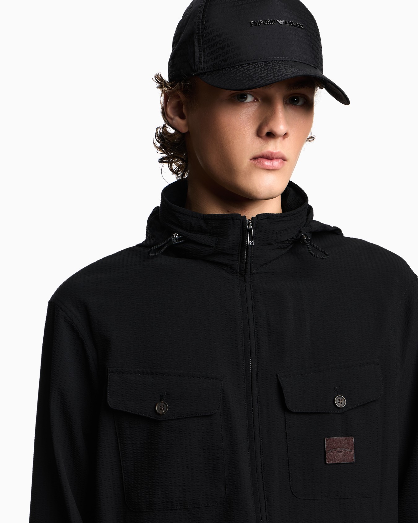 Jacquard nylon baseball cap with all-over logo lettering Slide 2