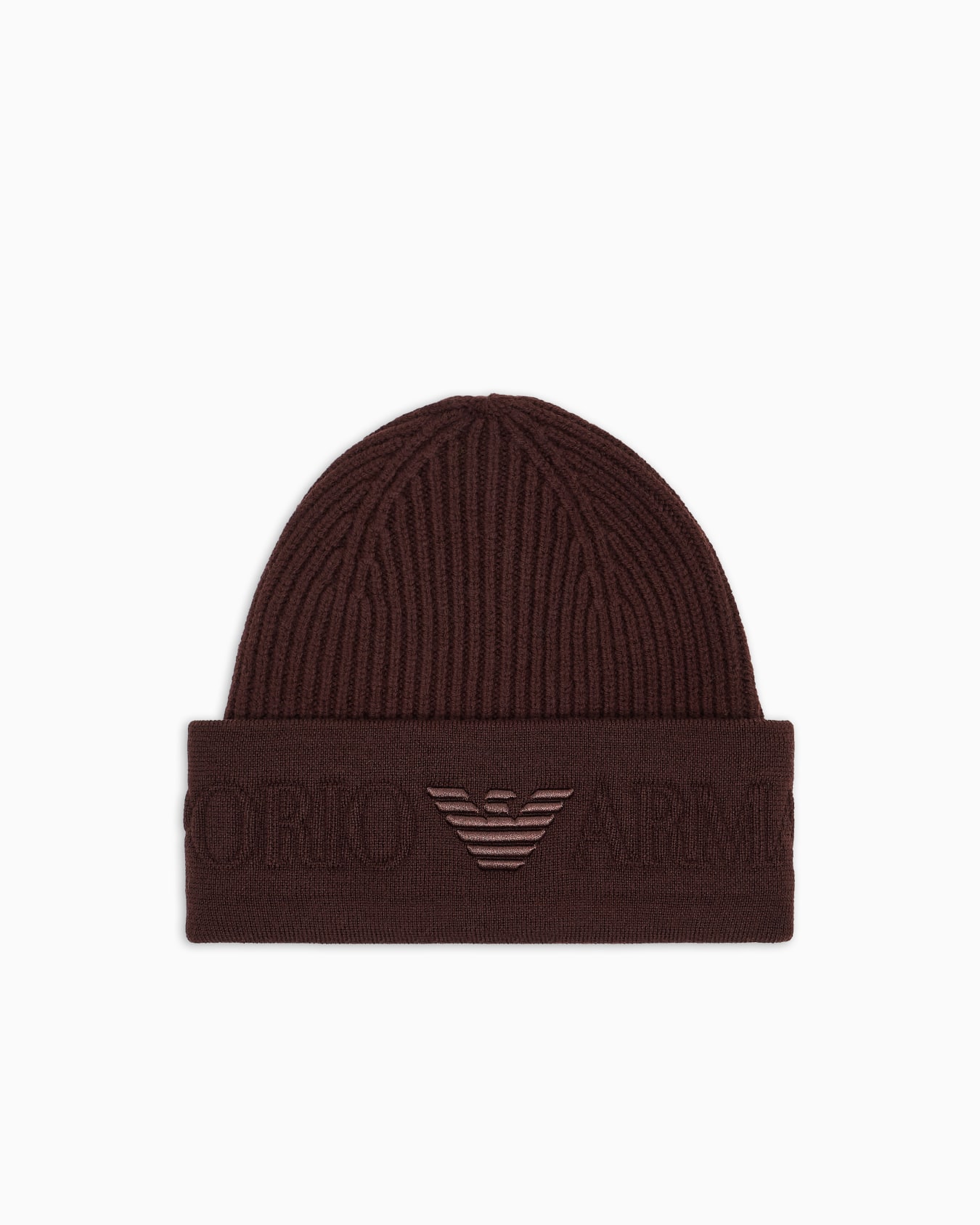 Wool beanie with logo brim Slide 0
