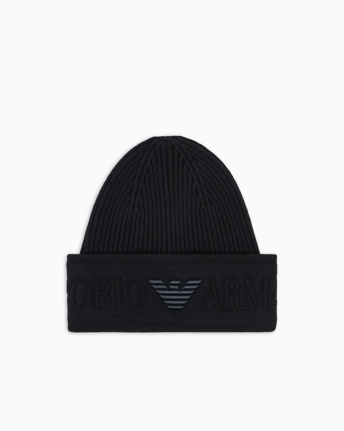Wool beanie with logo brim Slide 0