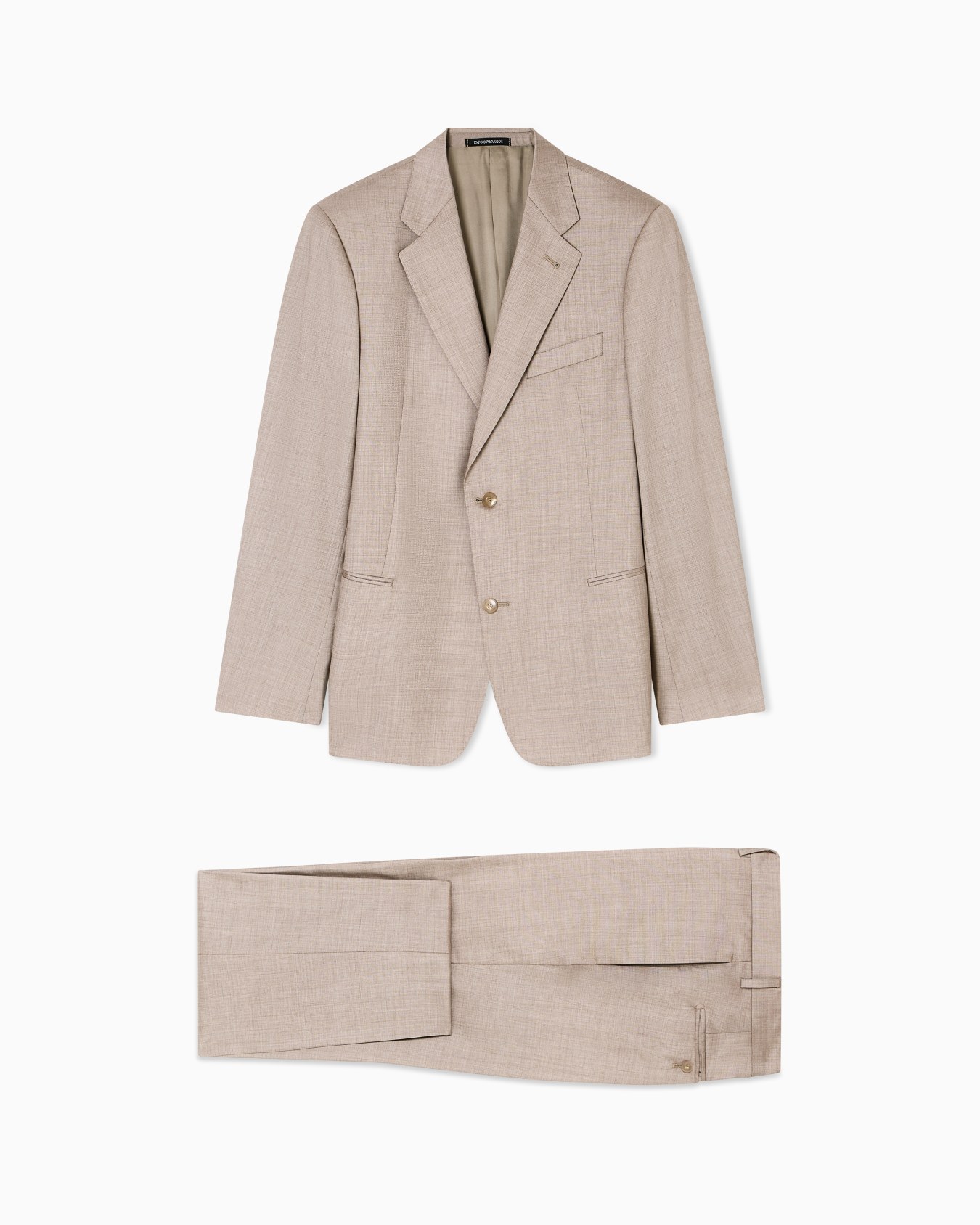 Single-breasted suit with micro jacquard made of a wool and silk blend Slide 0