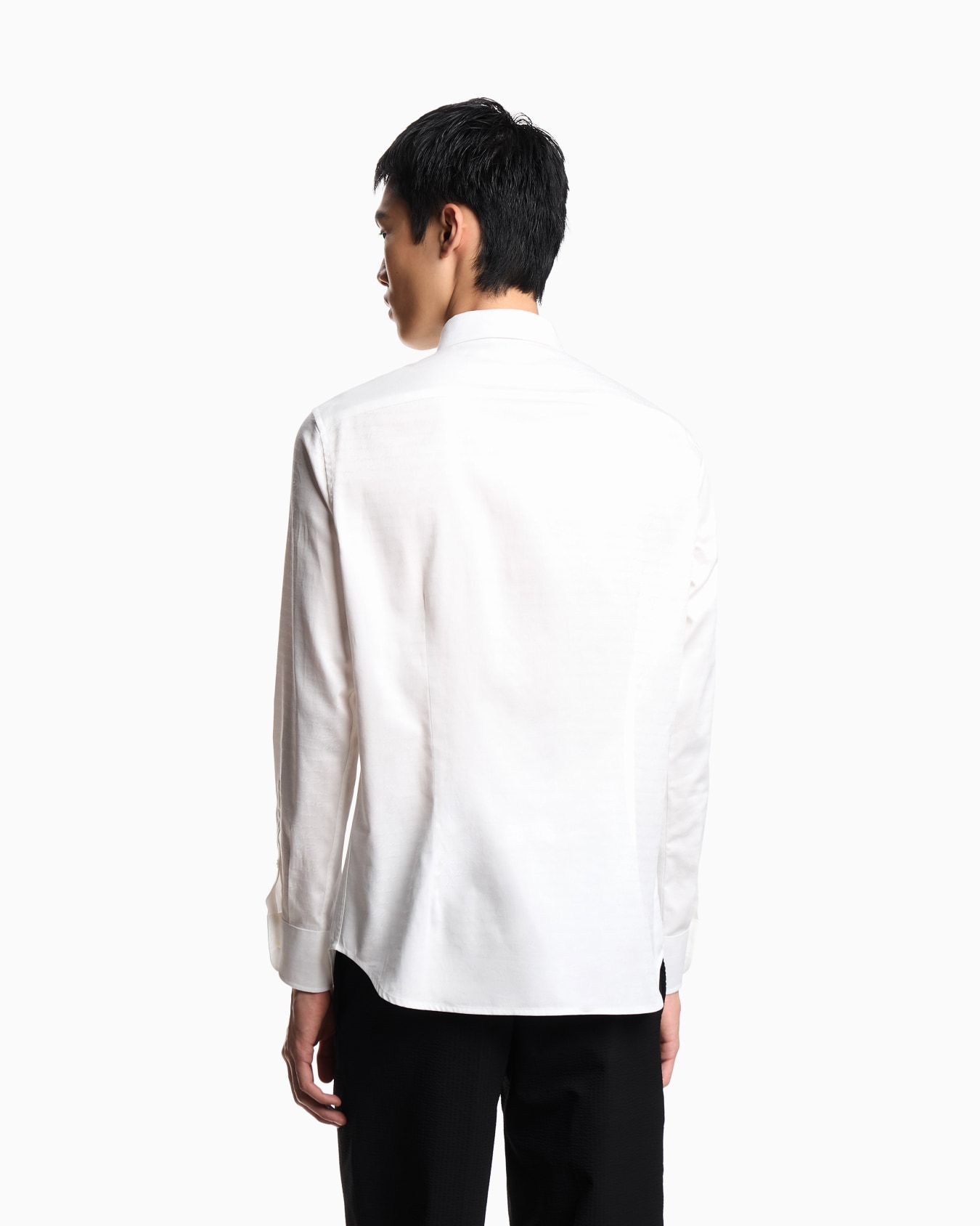 Cotton shirt with all-over jacquard logo Slide 2