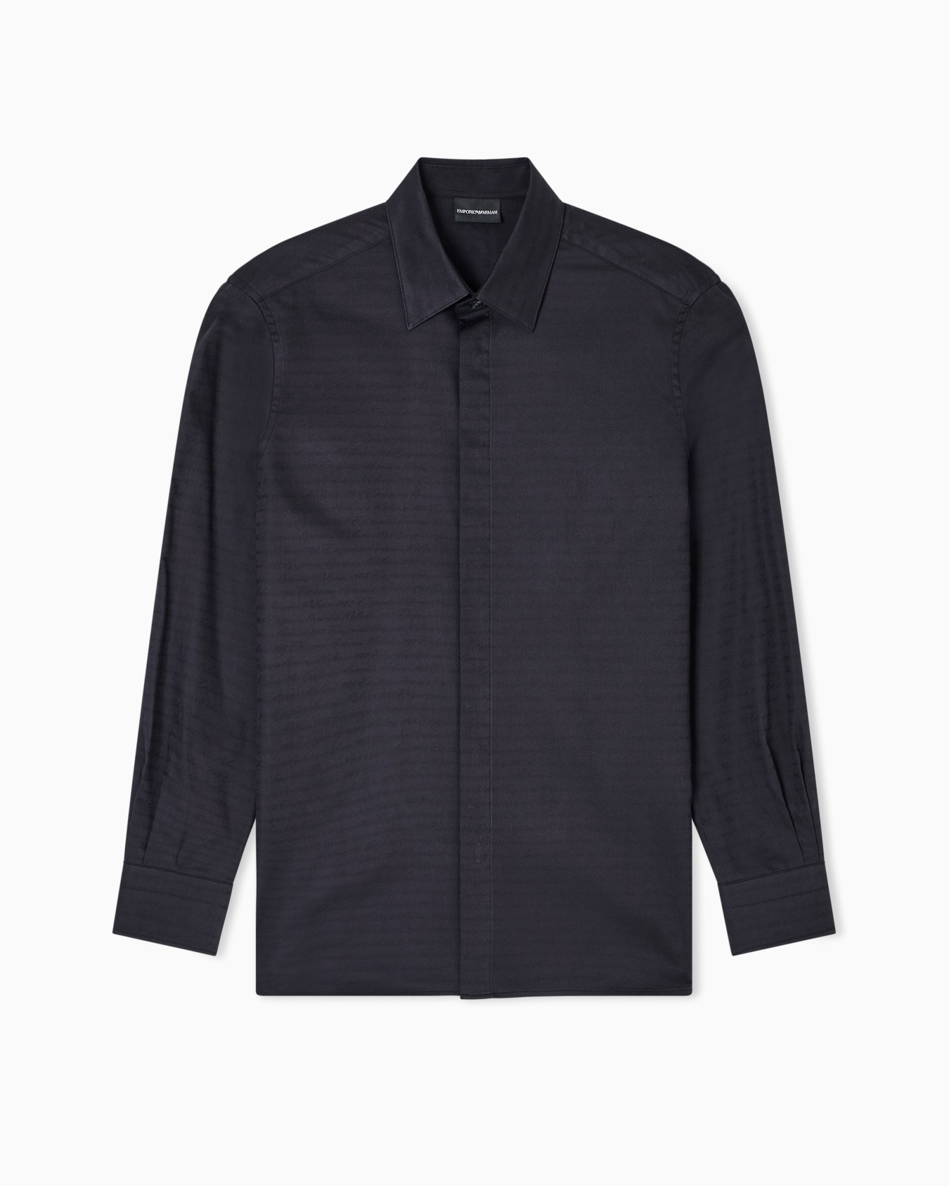 Cotton shirt with all-over jacquard logo Slide 0