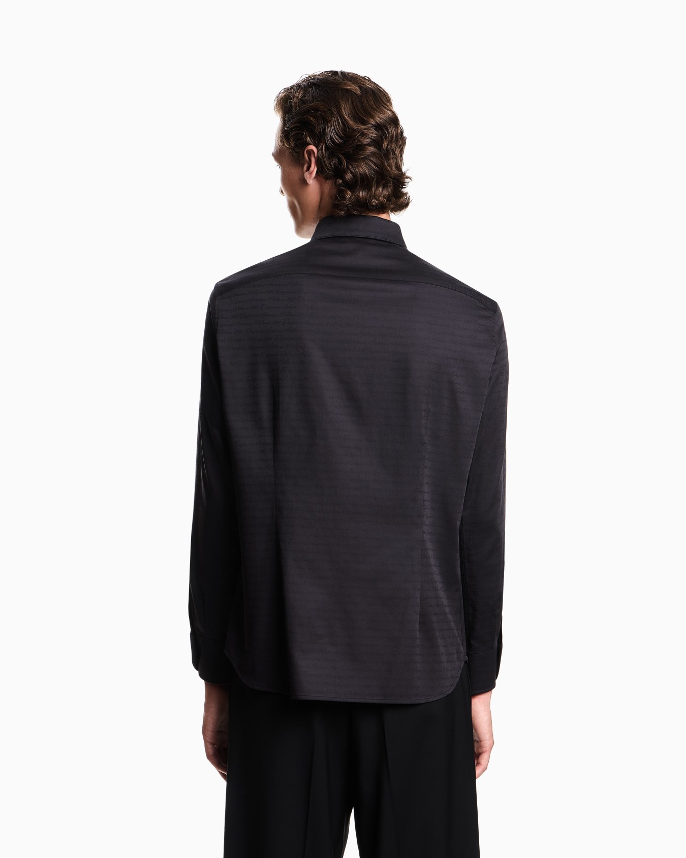 Camicia in cotone con logo jacquard all over Slide 2