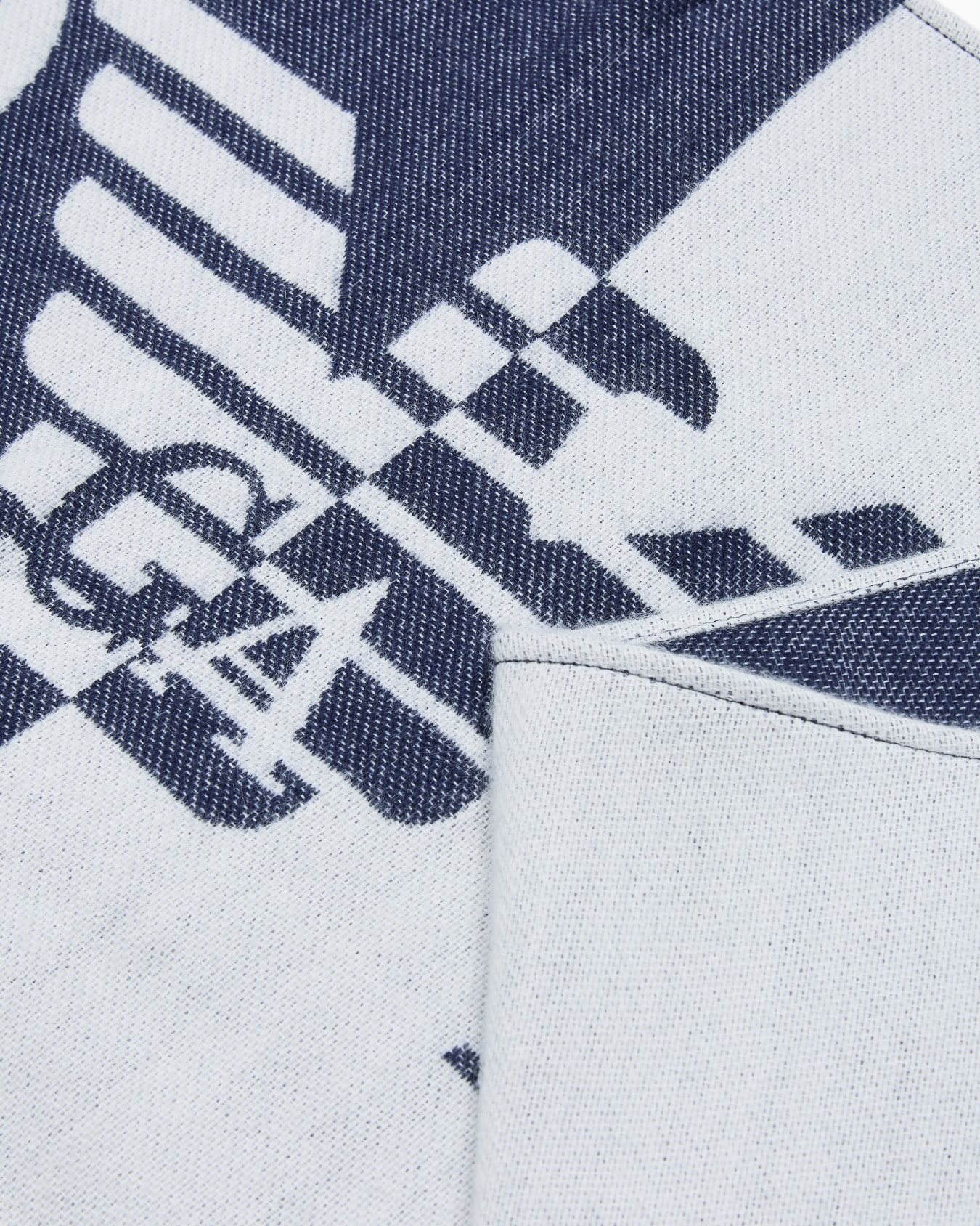 Écharpe bicolore en mélange de laine avec grand logo  Diapositive 1