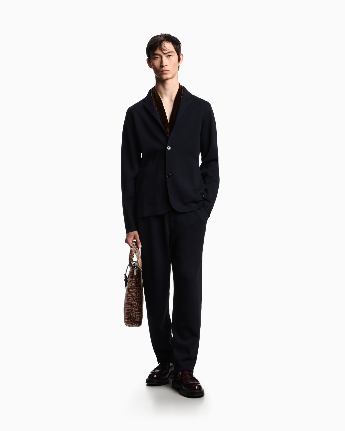Icon knitted jacket with guru collar Slide 1