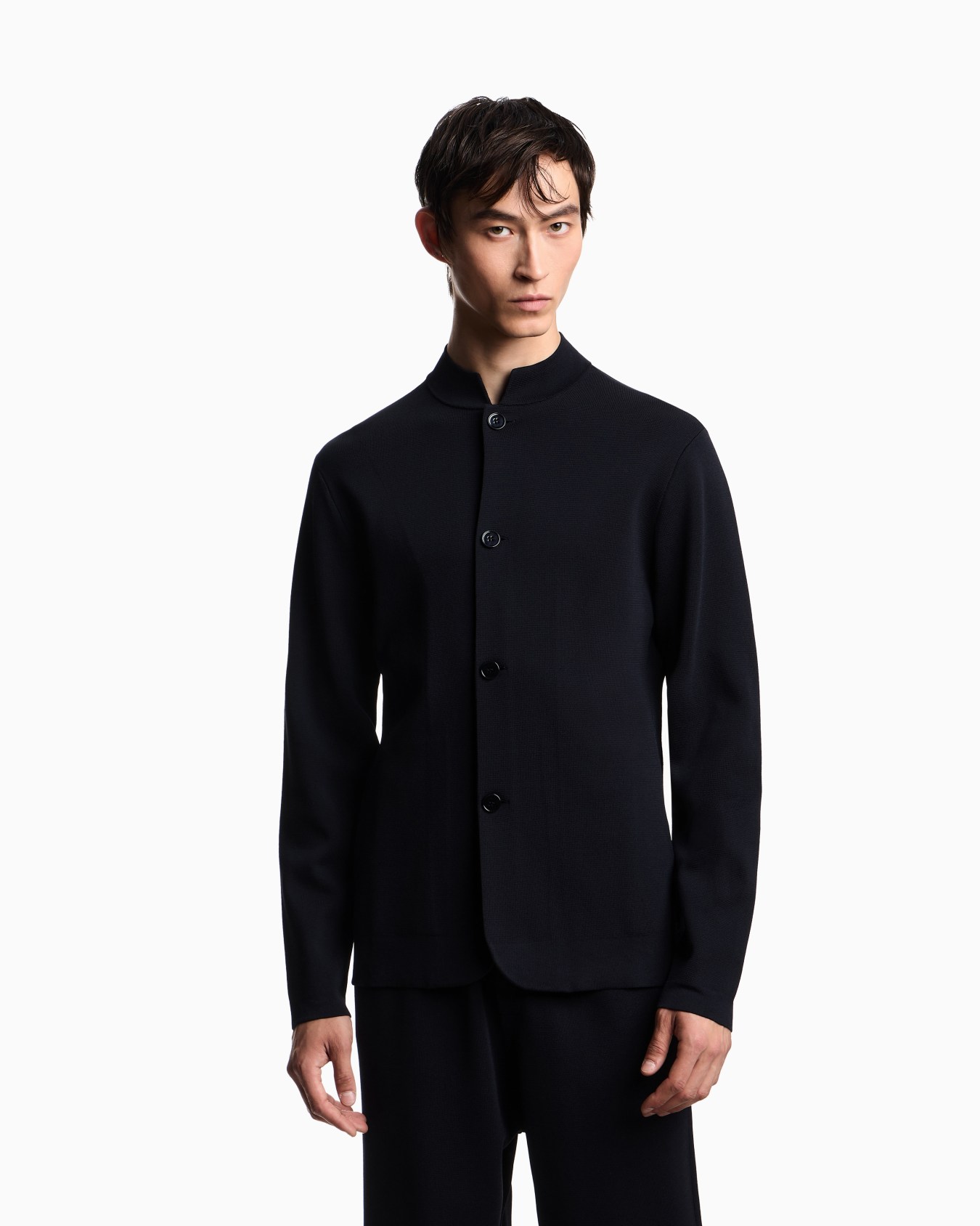 Icon knitted jacket with guru collar Slide 3