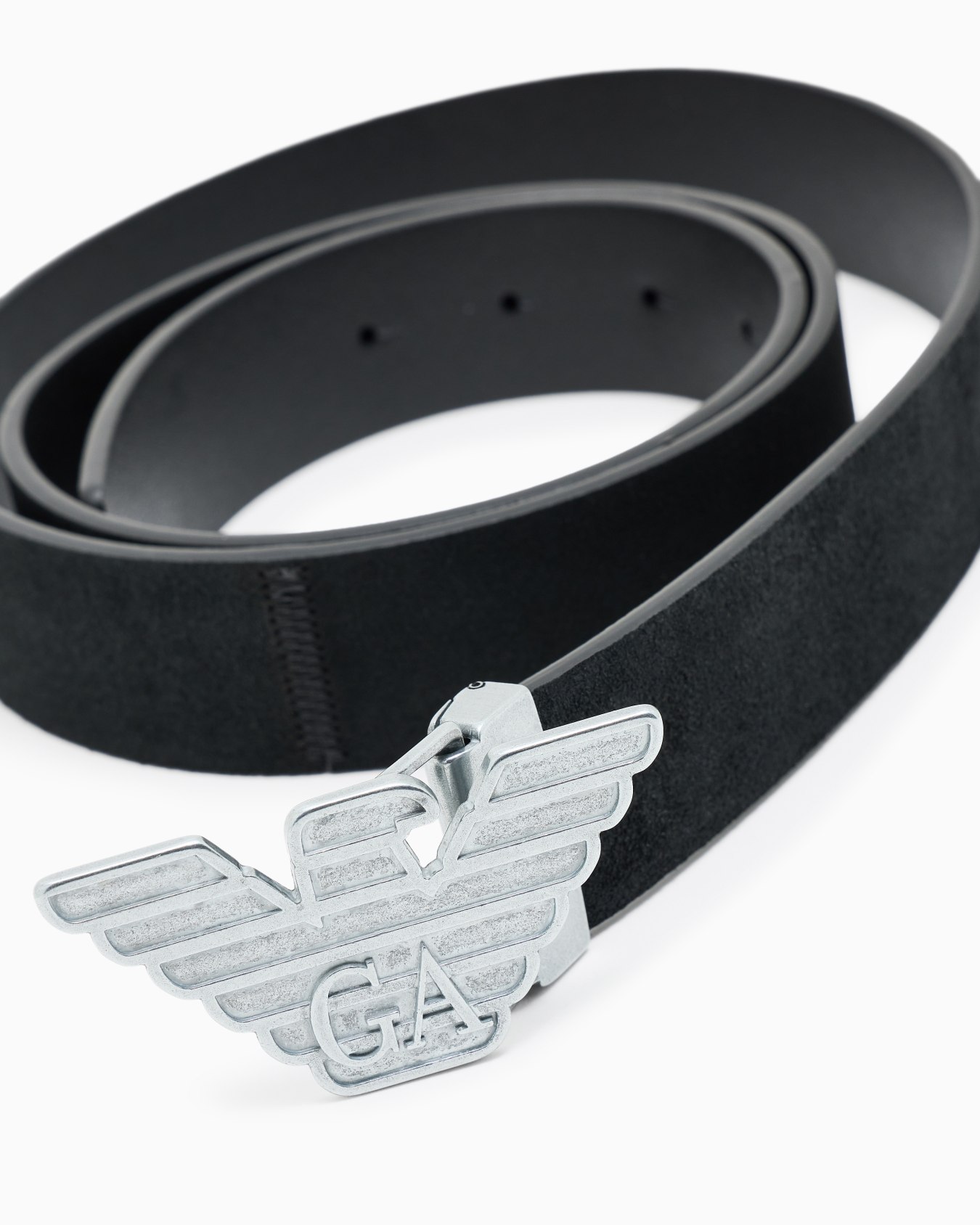 ASV New York smooth leather belt with eagle plate Slide 1