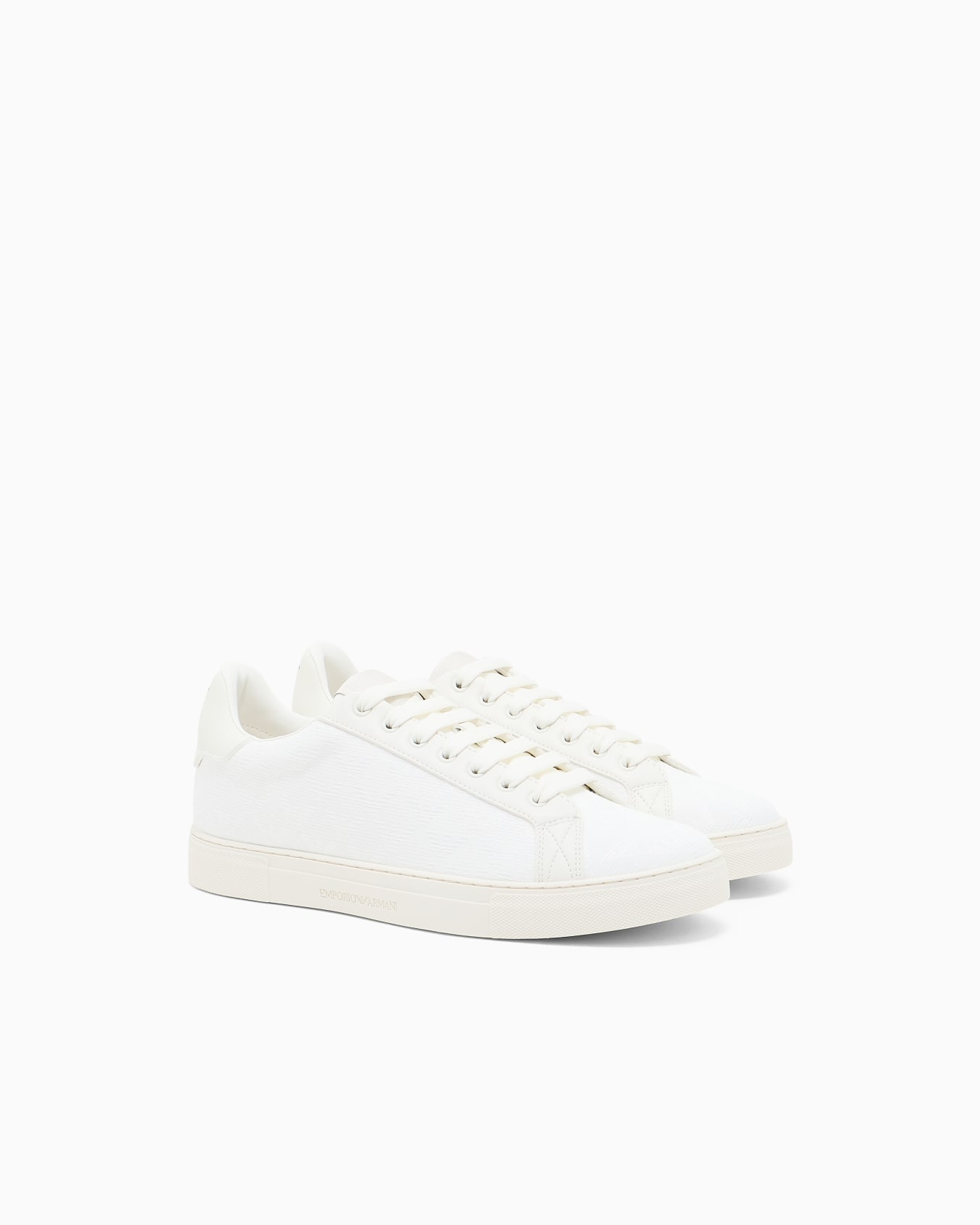 Nylon sneakers with jacquard all-over eagle Slide 1