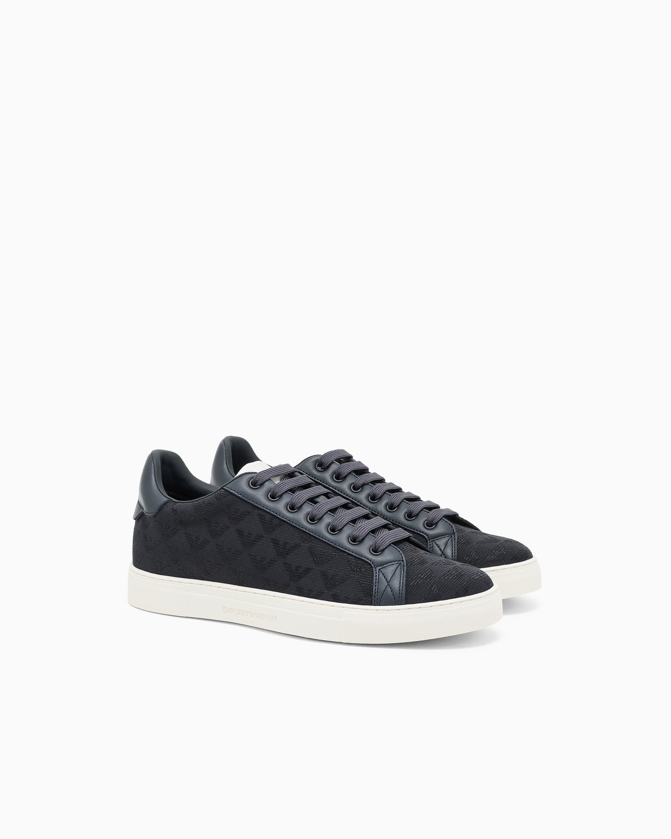 Nylon sneakers with jacquard all-over eagle Slide 1