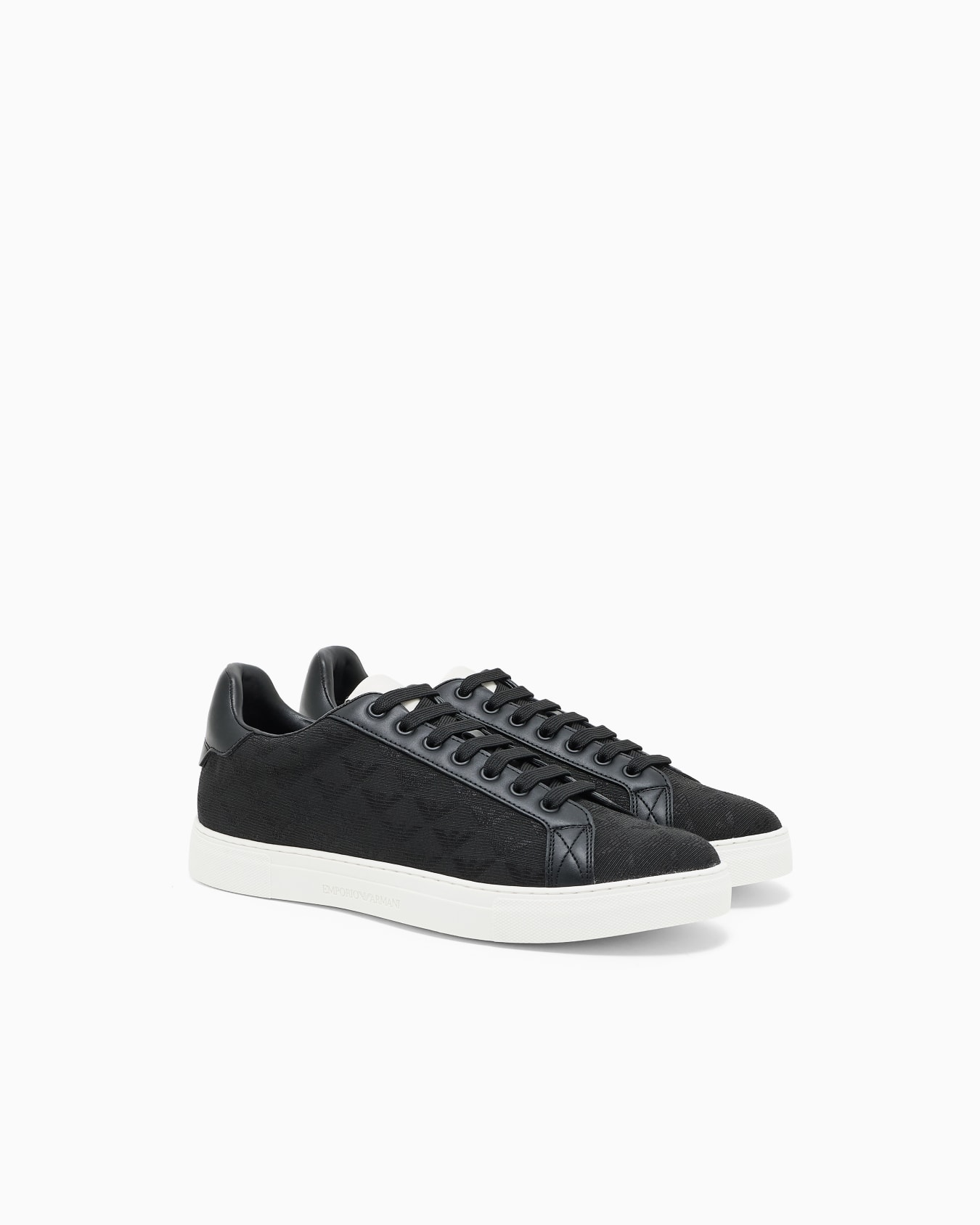 Nylon sneakers with jacquard all-over eagle Slide 1