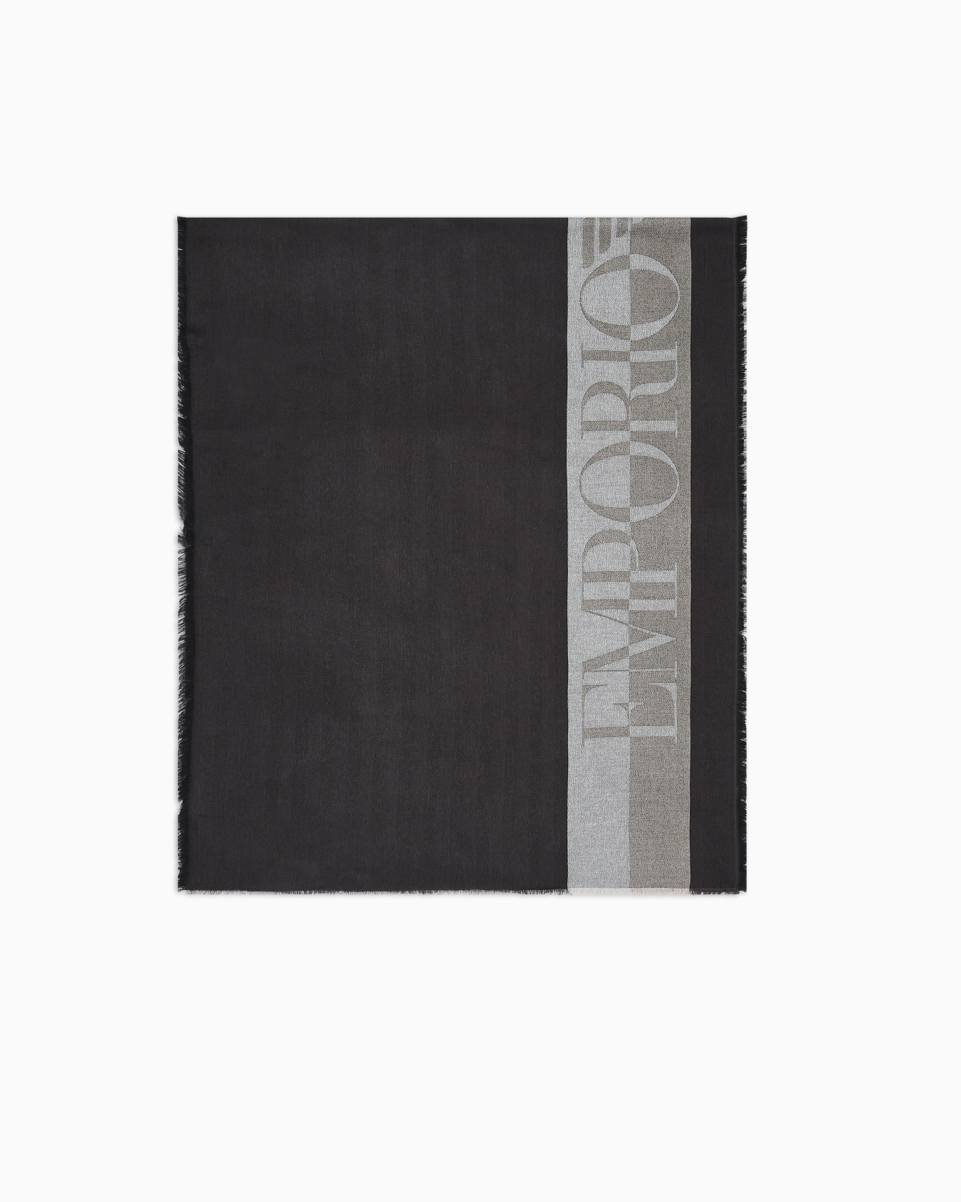 Striped scarf with oversized logo Slide 0