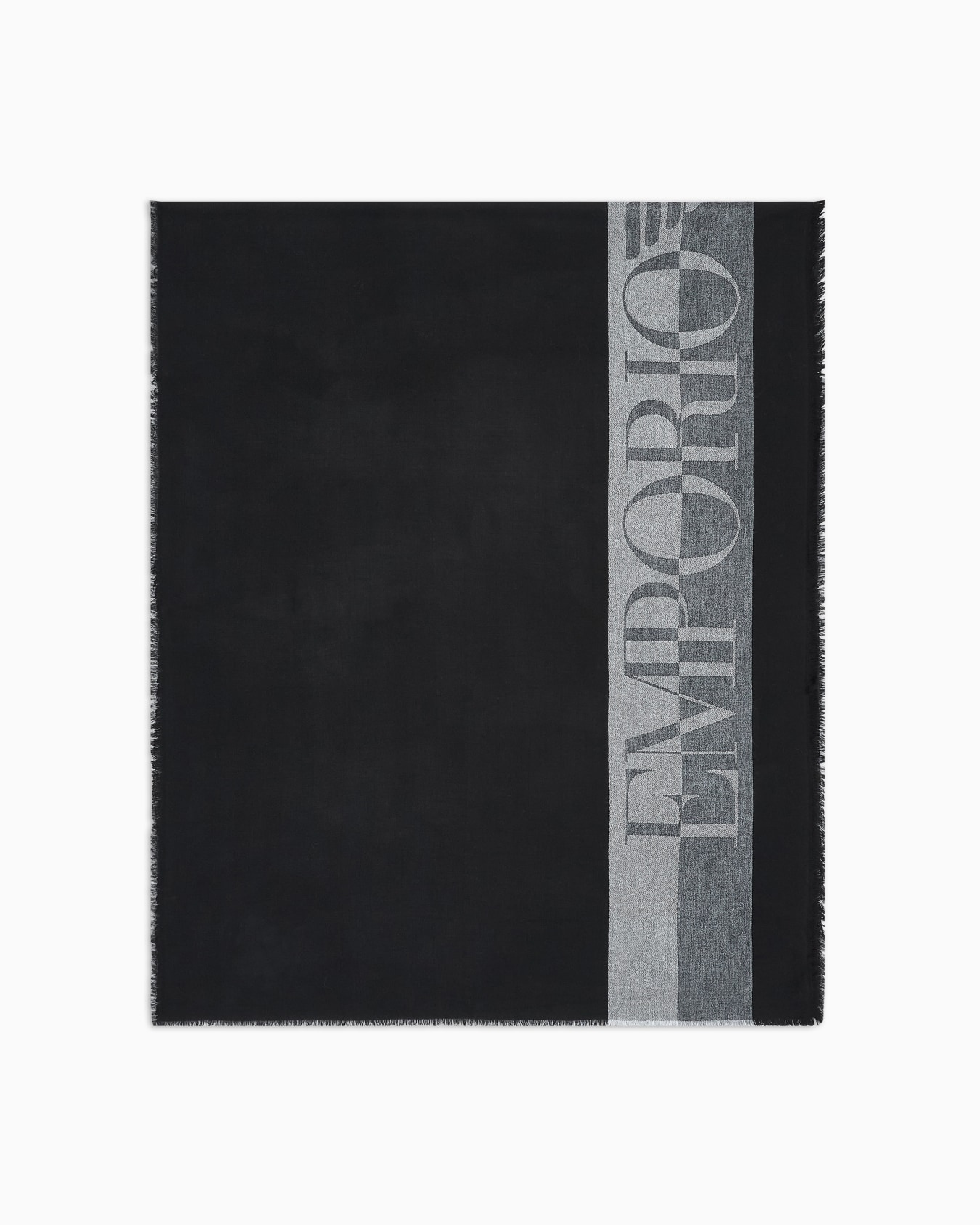 Striped scarf with oversized logo Slide 0