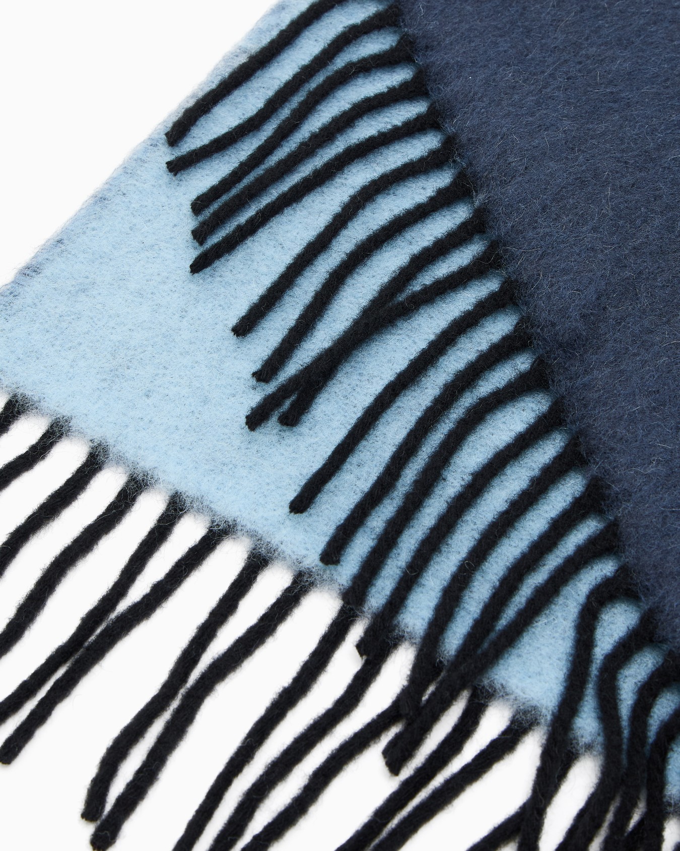 Two-tone wool-blend scarf with oversized lettering Slide 1