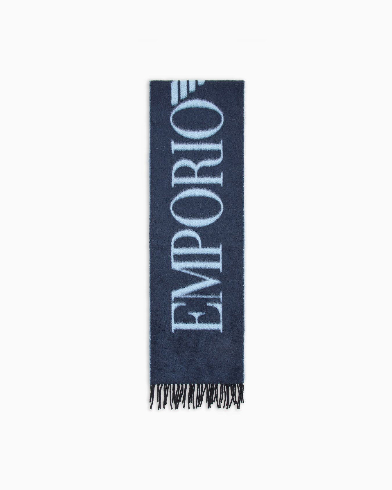 Two-tone wool-blend scarf with oversized lettering Slide 0