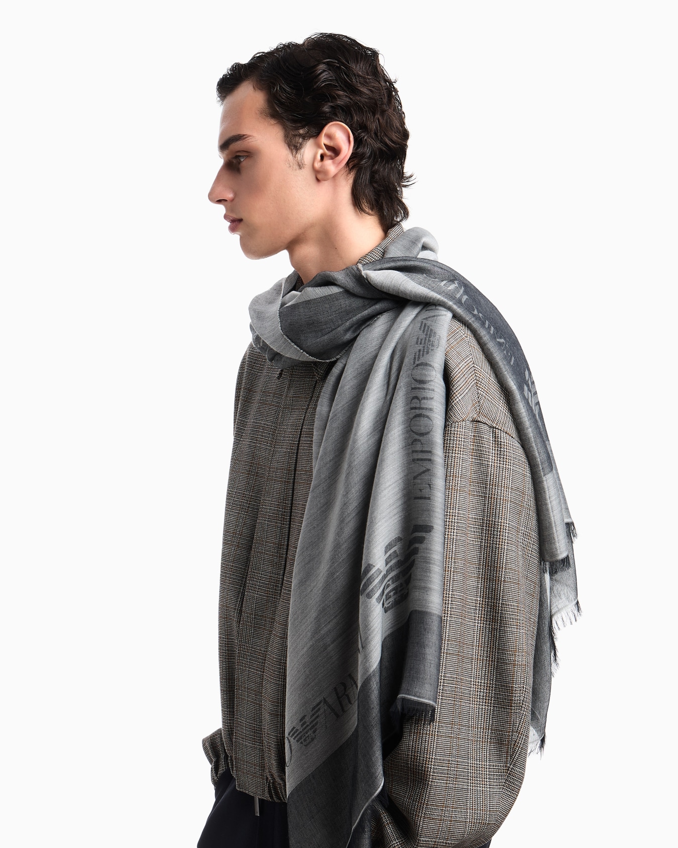 Scarf in light modal and virgin-wool blend fabric Slide 2