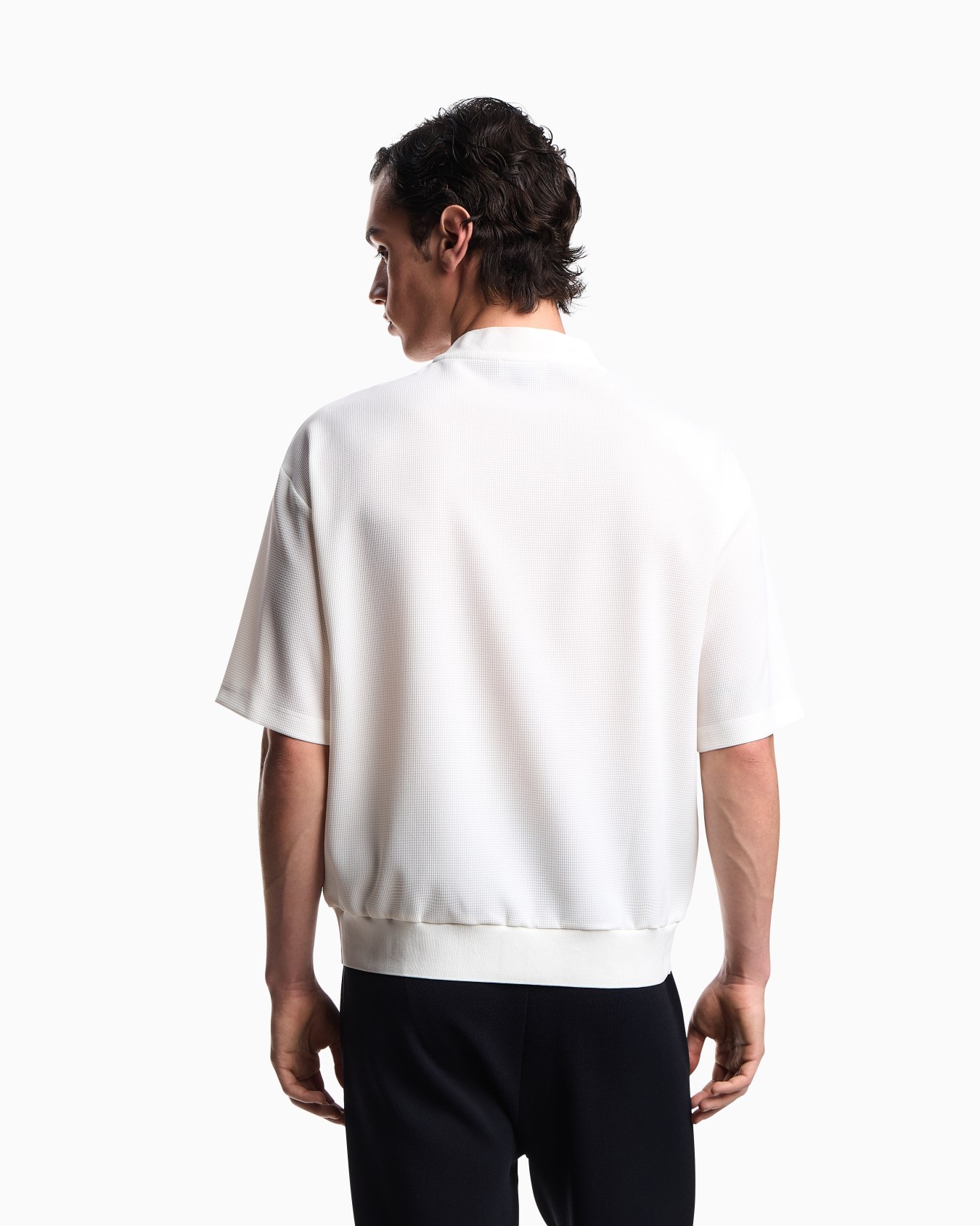 Icon 3D piqué-effect crêpe jersey T-shirt Slide 2