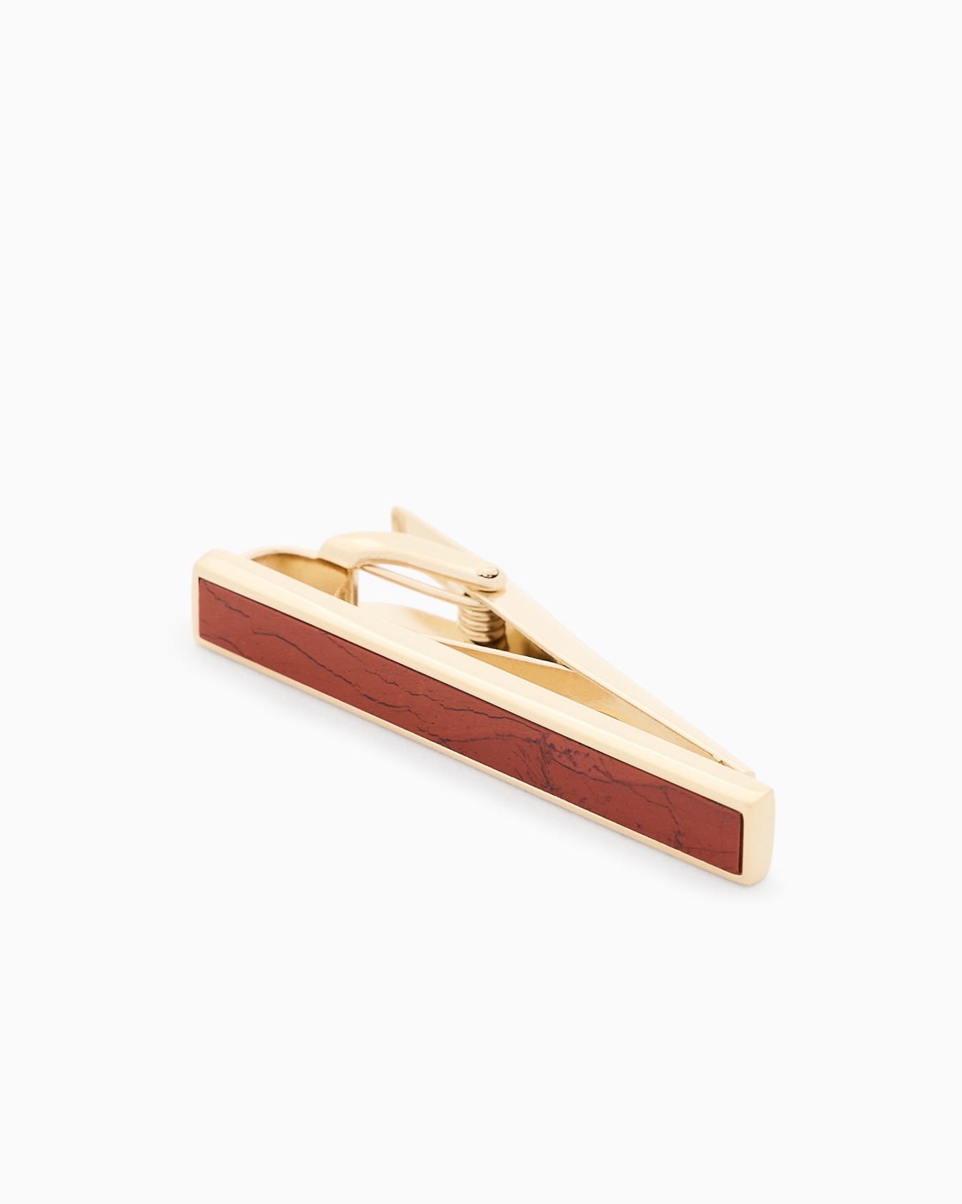 Tie clip with quartz gemstone Slide 1
