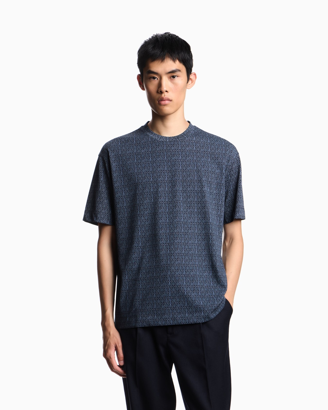 ASV jersey T-shirt with majolica-effect print Slide 3