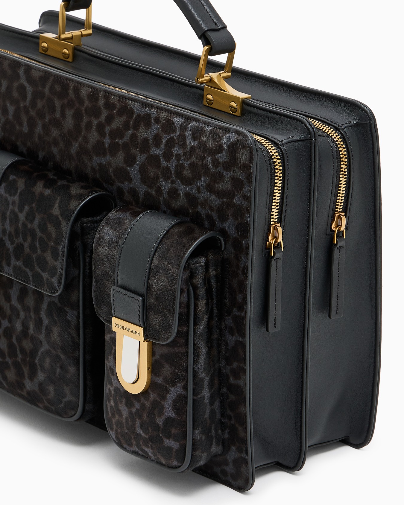 Spotted pony hair briefcase Slide 4