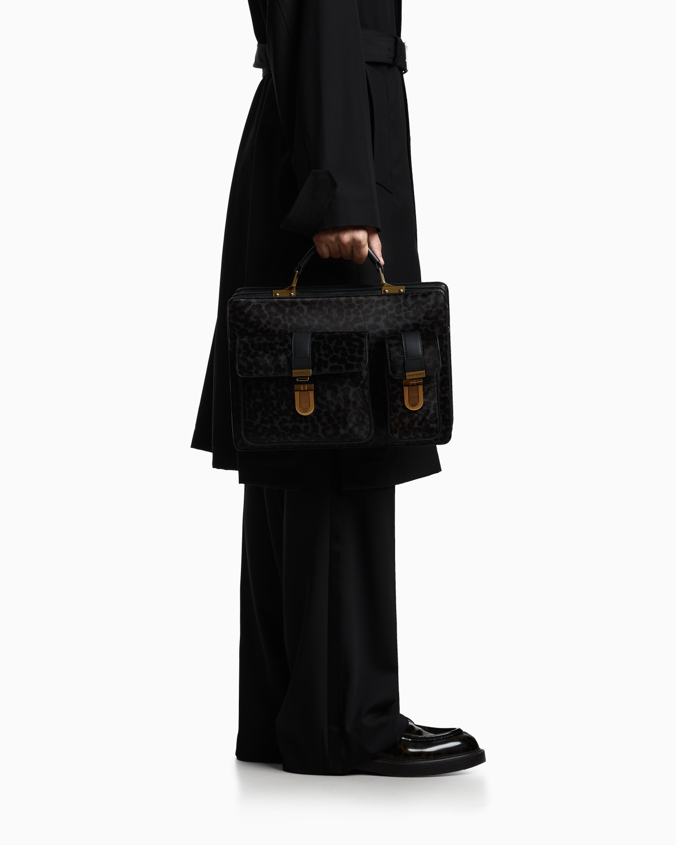 Spotted pony hair briefcase Slide 5