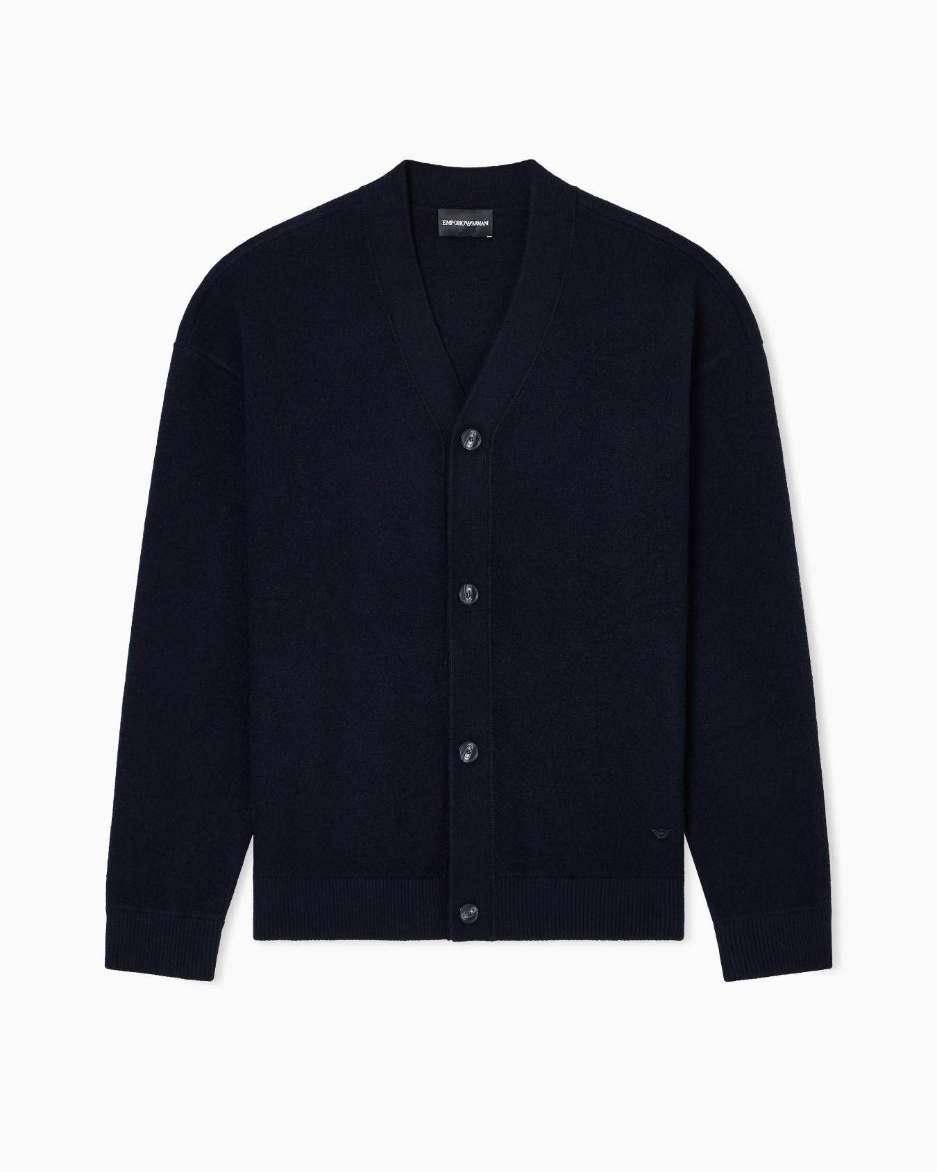 V-neck cardigan made of plush-knit virgin wool Slide 0